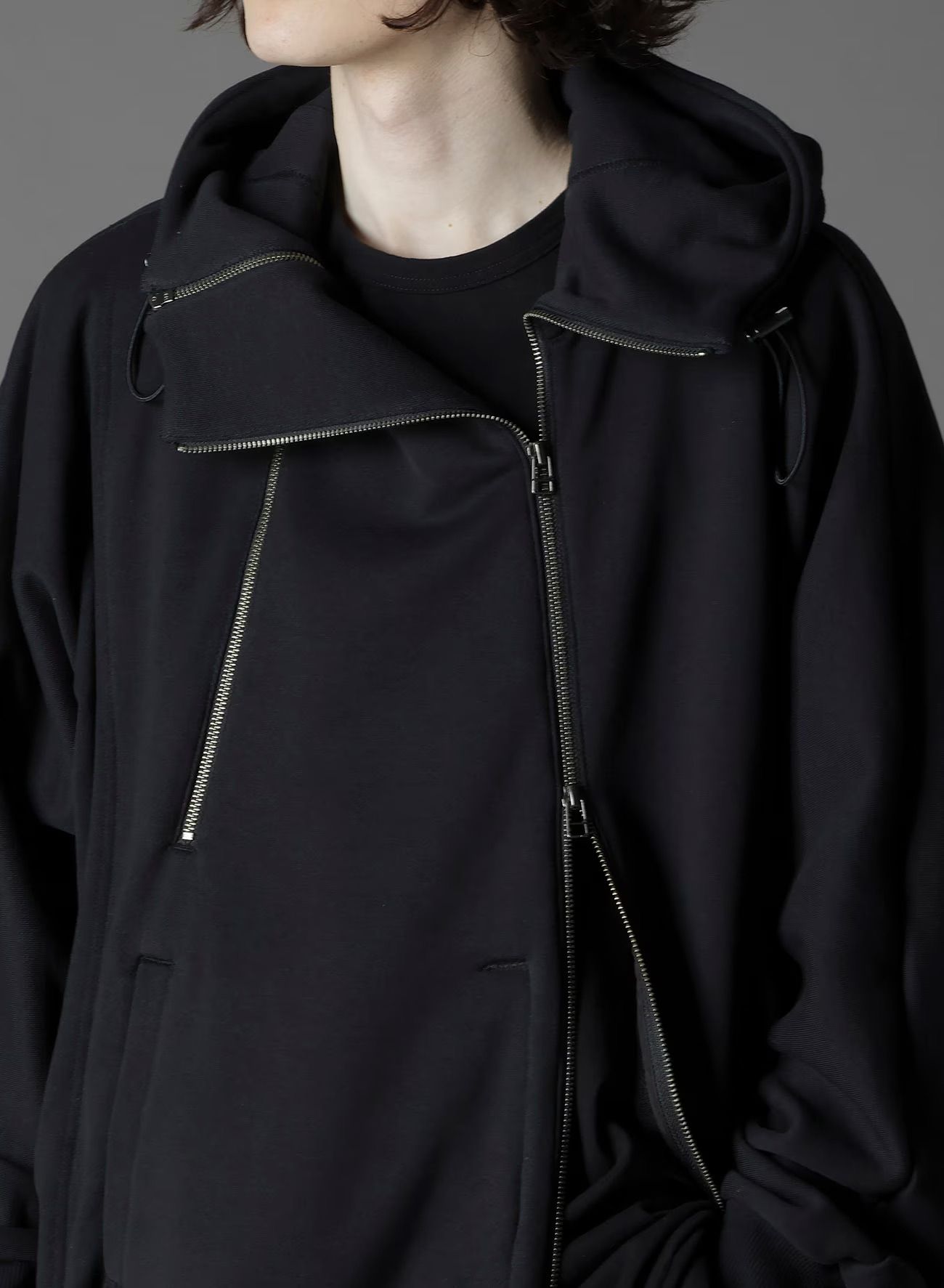 ULTIMA HEAVY FLEECE INVERTED V HOODIE SLIM / BLACK [GJ-T19-032-2]