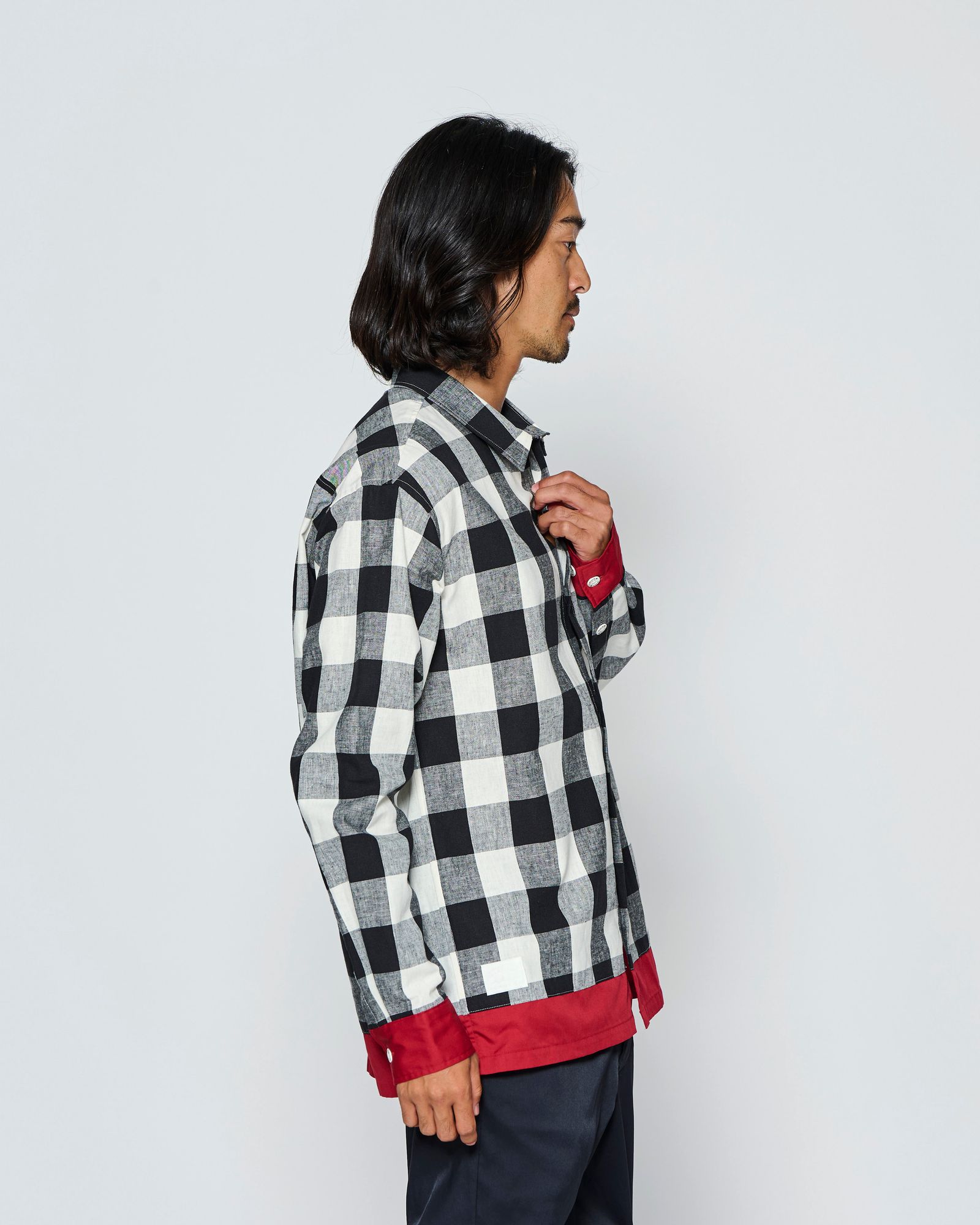 ☆先行予約☆muta MARINE × ACANTHUS  / 配色切替シャツ /  Color Switching Shirt / RED【MA2708】