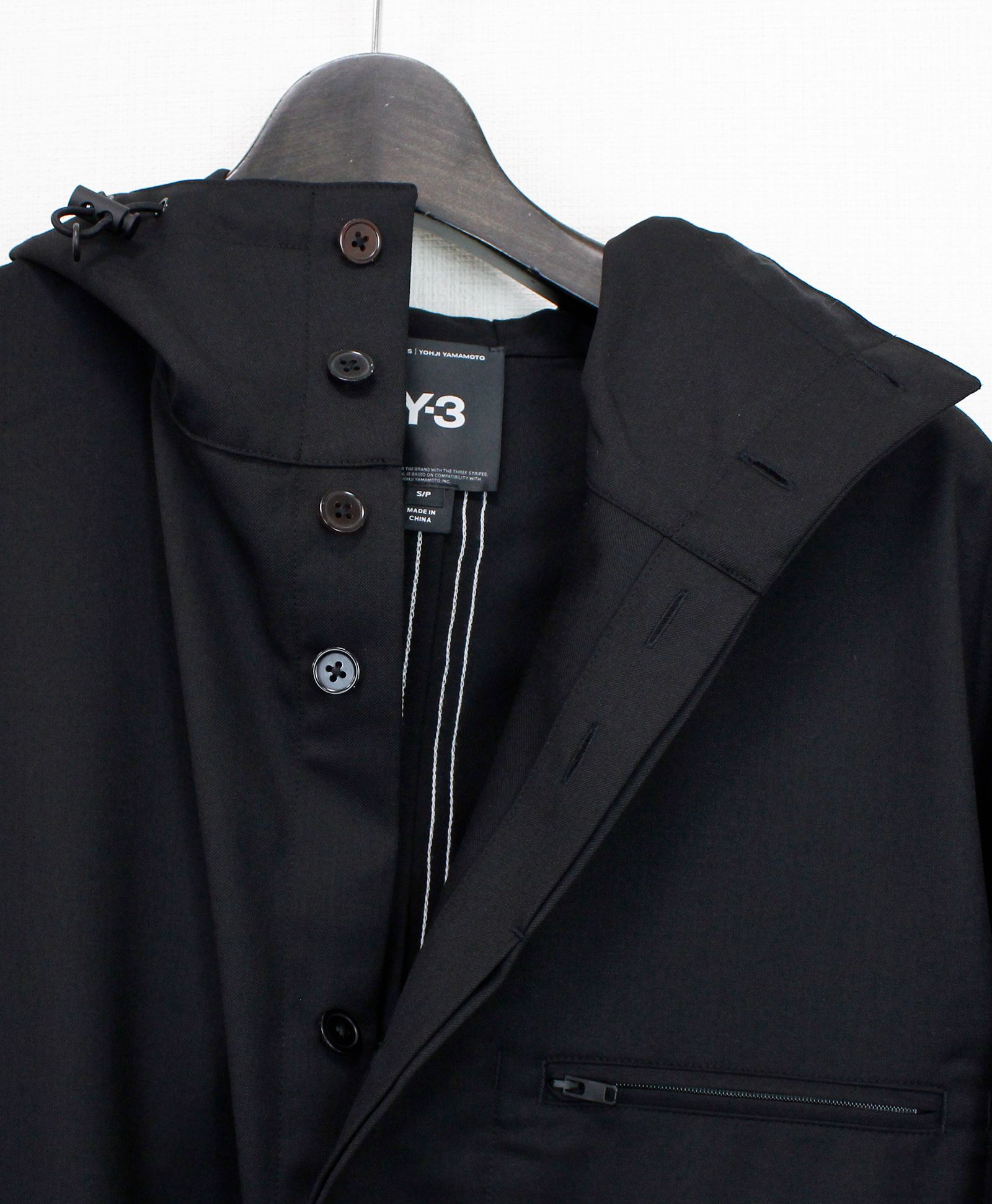 リファインド ウール フーデッド トップ / Y-3 REFINED WOOL HOODED TOP 3-STRIPES / BLACK [JX7276-APPA25]