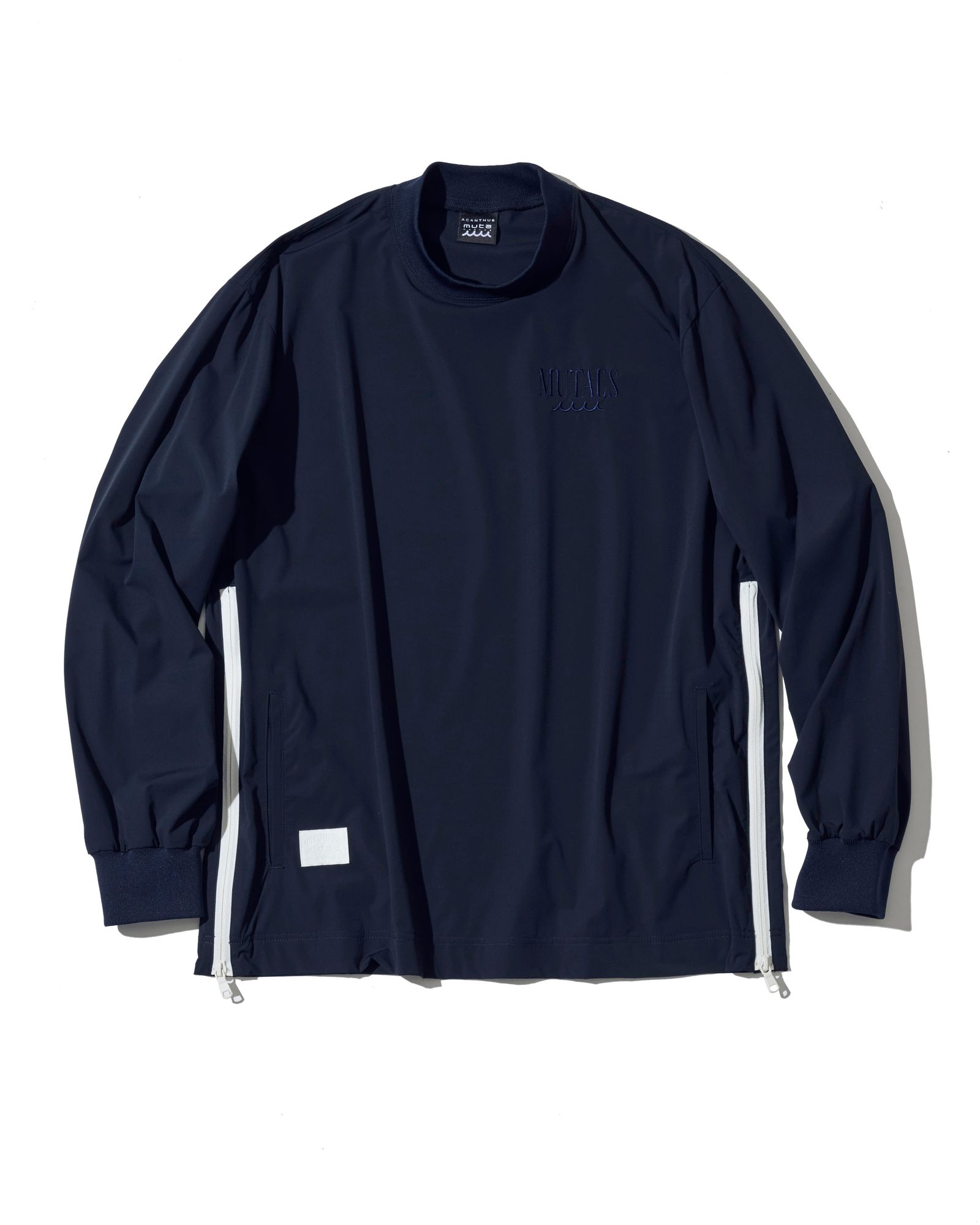 ☆先行予約☆muta MARINE × ACANTHUS  / サイドジップ長袖モックネックTシャツ /  Side Zip L/S Mock Top / NAVY【MA2706】