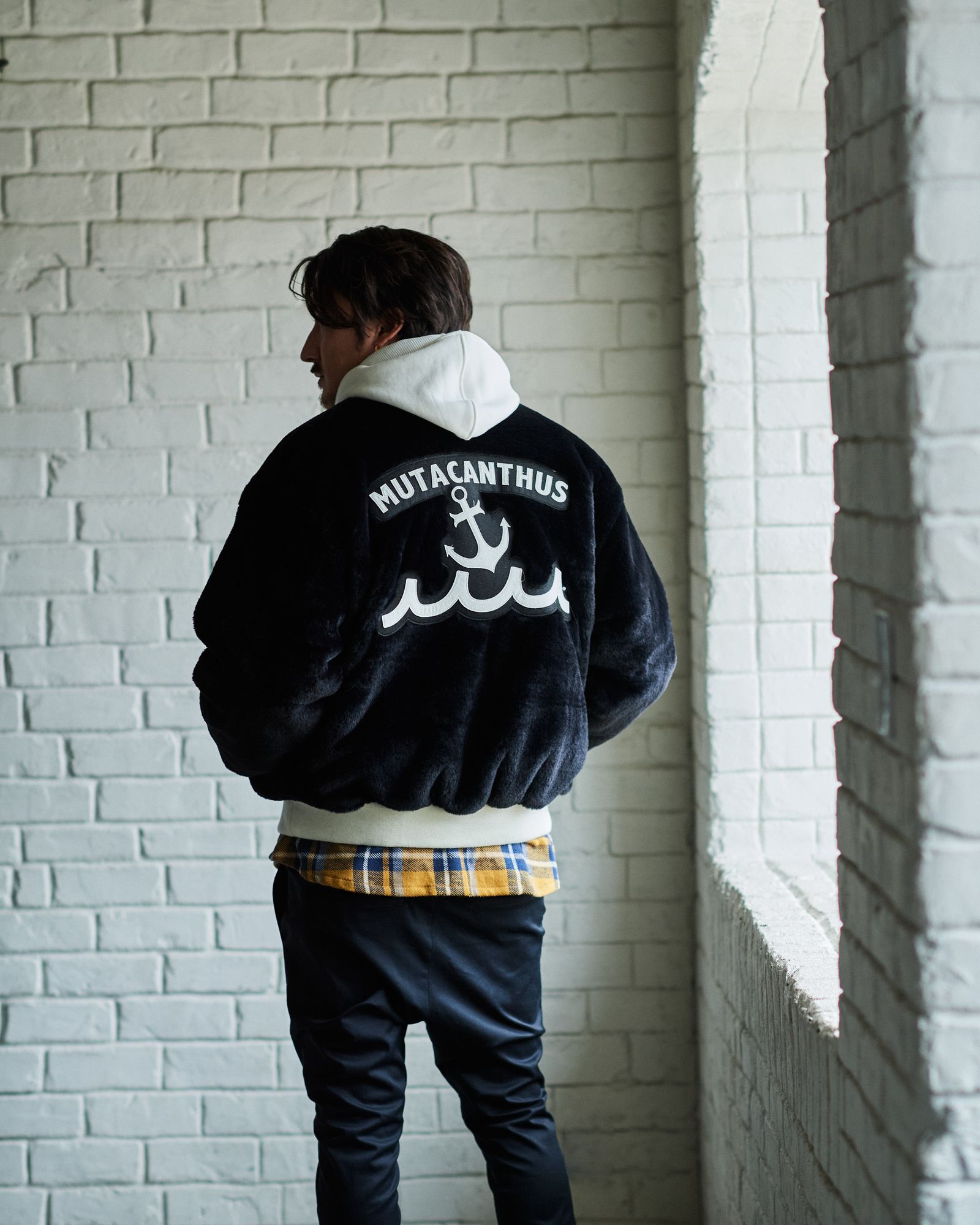 ☆先行予約販売2025年11月中旬～12月中旬頃入荷予定☆ ACANTHUS × muta MARINE / muta Faux Fur Bomber Jacket  / ファーボンバージャケット / BLACK 【MA2530】