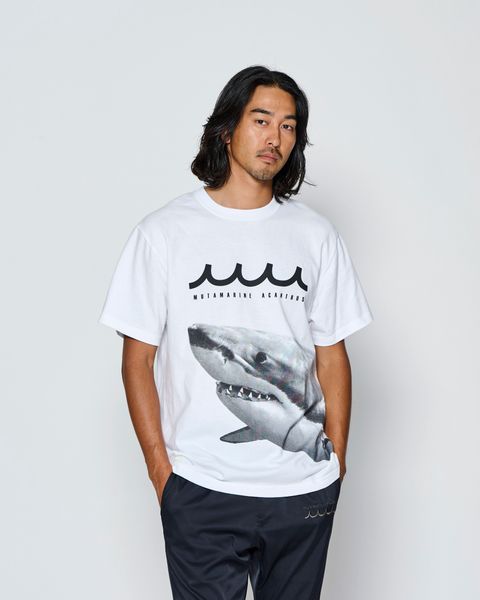 ☆先行予約☆muta MARINE × ACANTHUS  / シャークTシャツ /  Shark Tee / WHITE【MA2717】