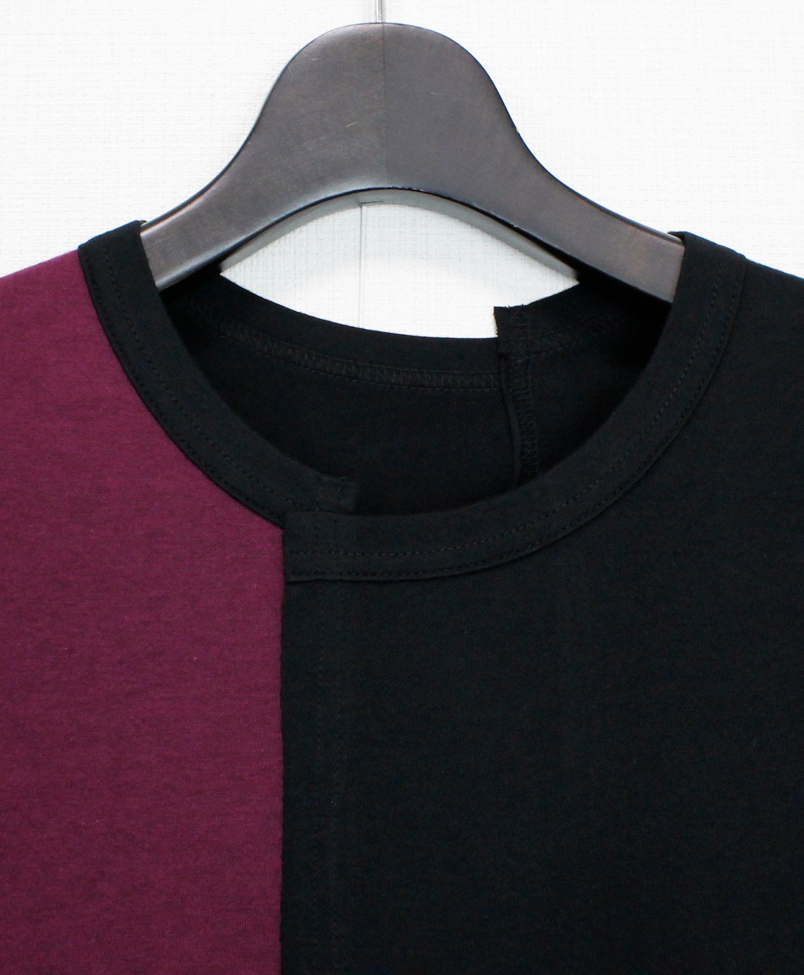 SILKETTE JERSEY W/ NUMBER PATTERN TSUJIKIRI LONG SLEEVED T-SHIRT / BLACK x PURPLE [GL-T11-803-2-03]