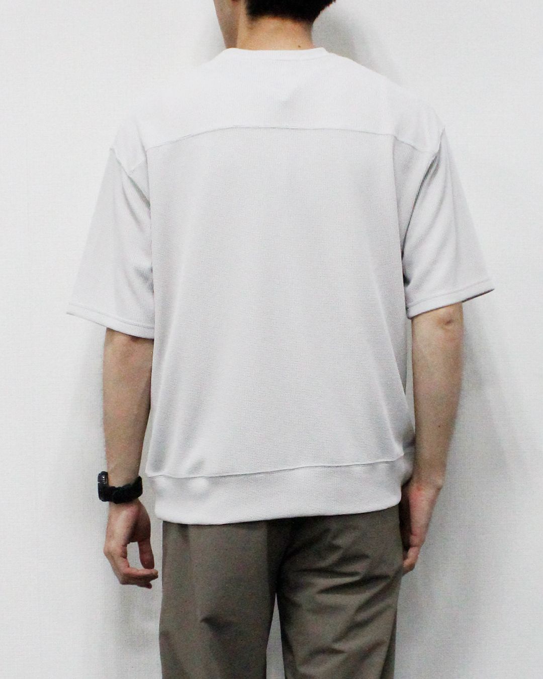 マルーデコットン30sワッフル 半袖Tシャツ  / グレージュ [76003]