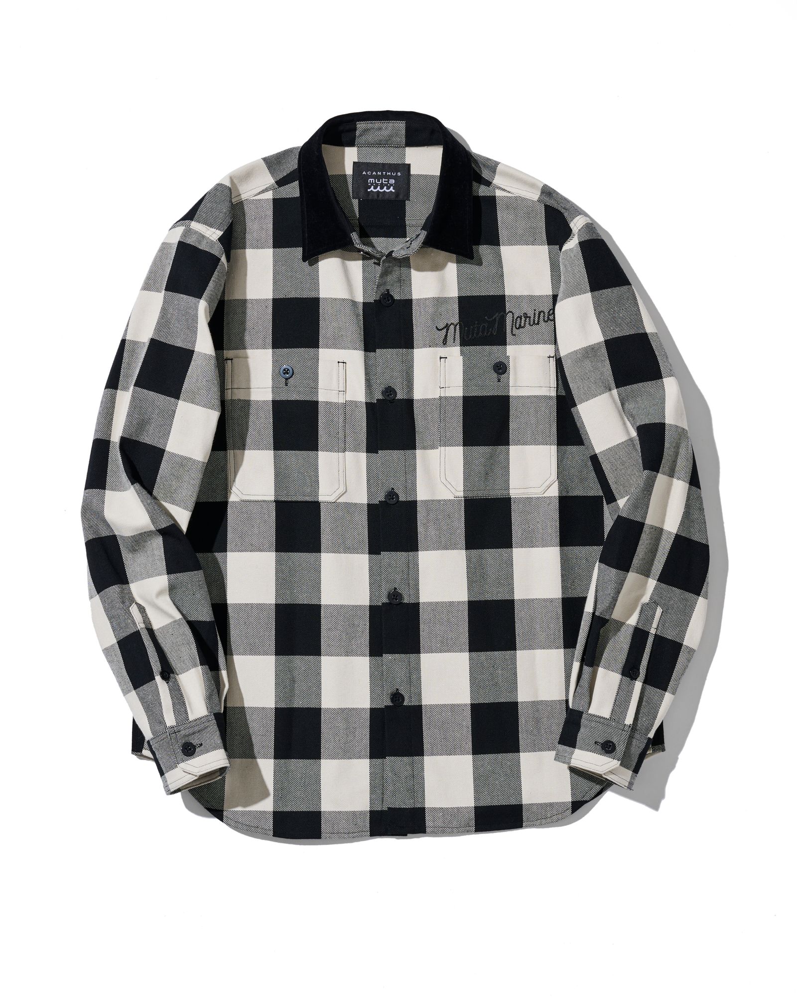 ☆先行予約☆ muta MARINE × ACANTHUS / チェックシャツ / Check Shirts / WHITE CHECK 【MA2668】