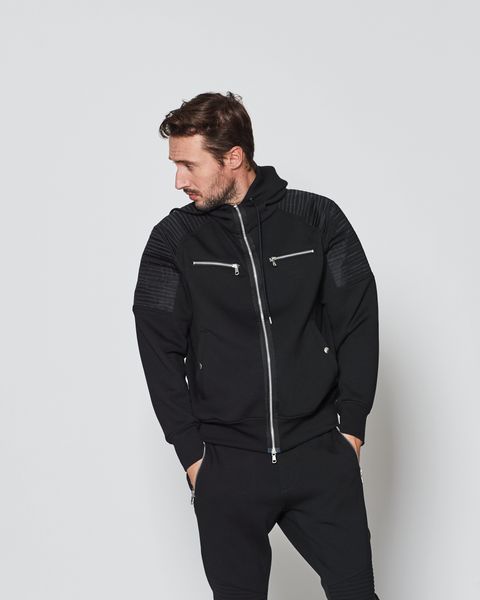 Double-knit Biker Hoodie / バイカーフーディ / BLACK 【DK2501】