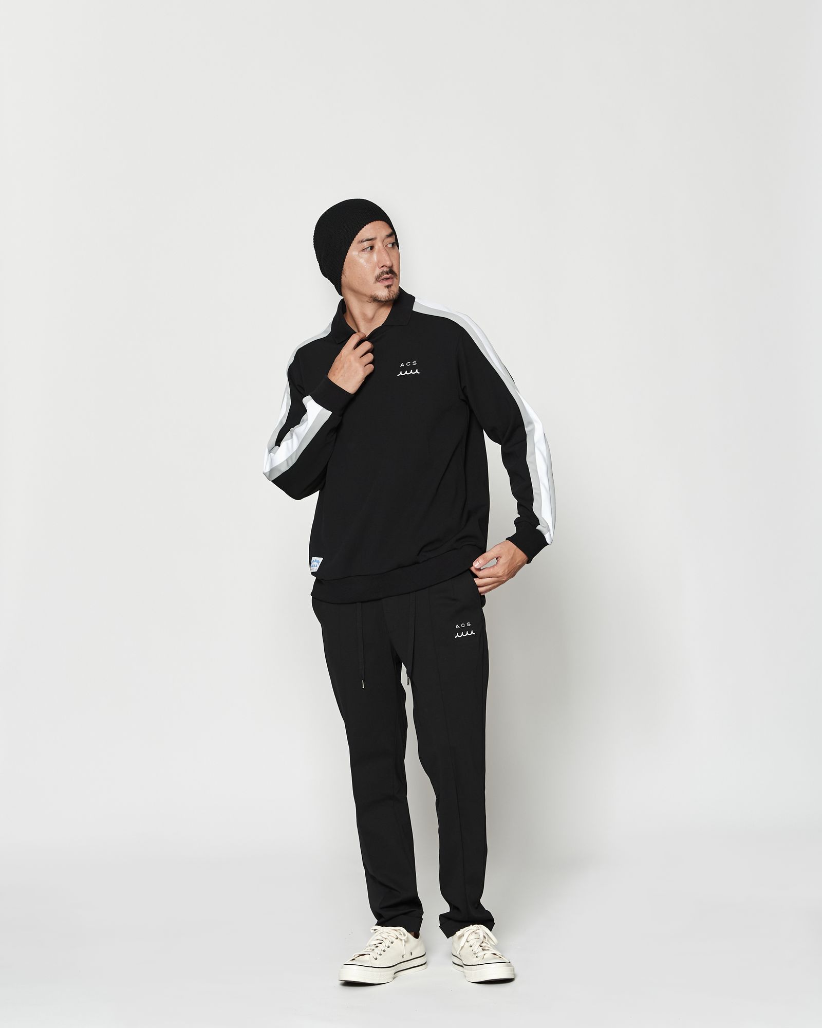 ☆先行予約☆muta MARINE × ACANTHUS  / ポロクルーネックスウェット / Polo Crewneck / BLACK 【MA2607】