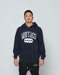 ☆先行予約☆ muta MARINE × ACANTHUS / カレッジロゴフーディー /パーカー / Shadow College Logo Hooded Sweatshirt / NAVY 【MA2660】