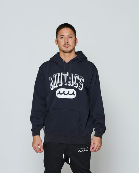 ☆先行予約☆ muta MARINE × ACANTHUS / カレッジロゴフーディー /パーカー / Shadow College Logo Hooded Sweatshirt / NAVY 【MA2660】