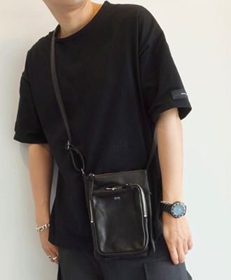 オイルドカウレザー・ミニショルダーバッグ / Oiled Cow Leather Mini Shoulder / BLACK [DCD-01357]