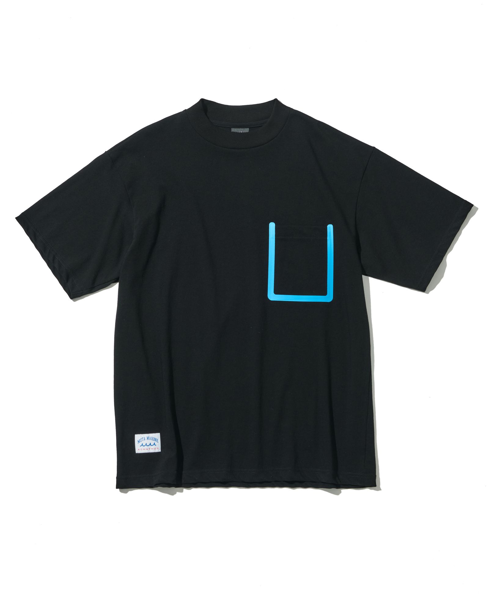 ☆先行予約☆muta MARINE × ACANTHUS  / モックネックポケットTシャツ / Mock Neck Pocket Tee / BLACK 【MA2633】