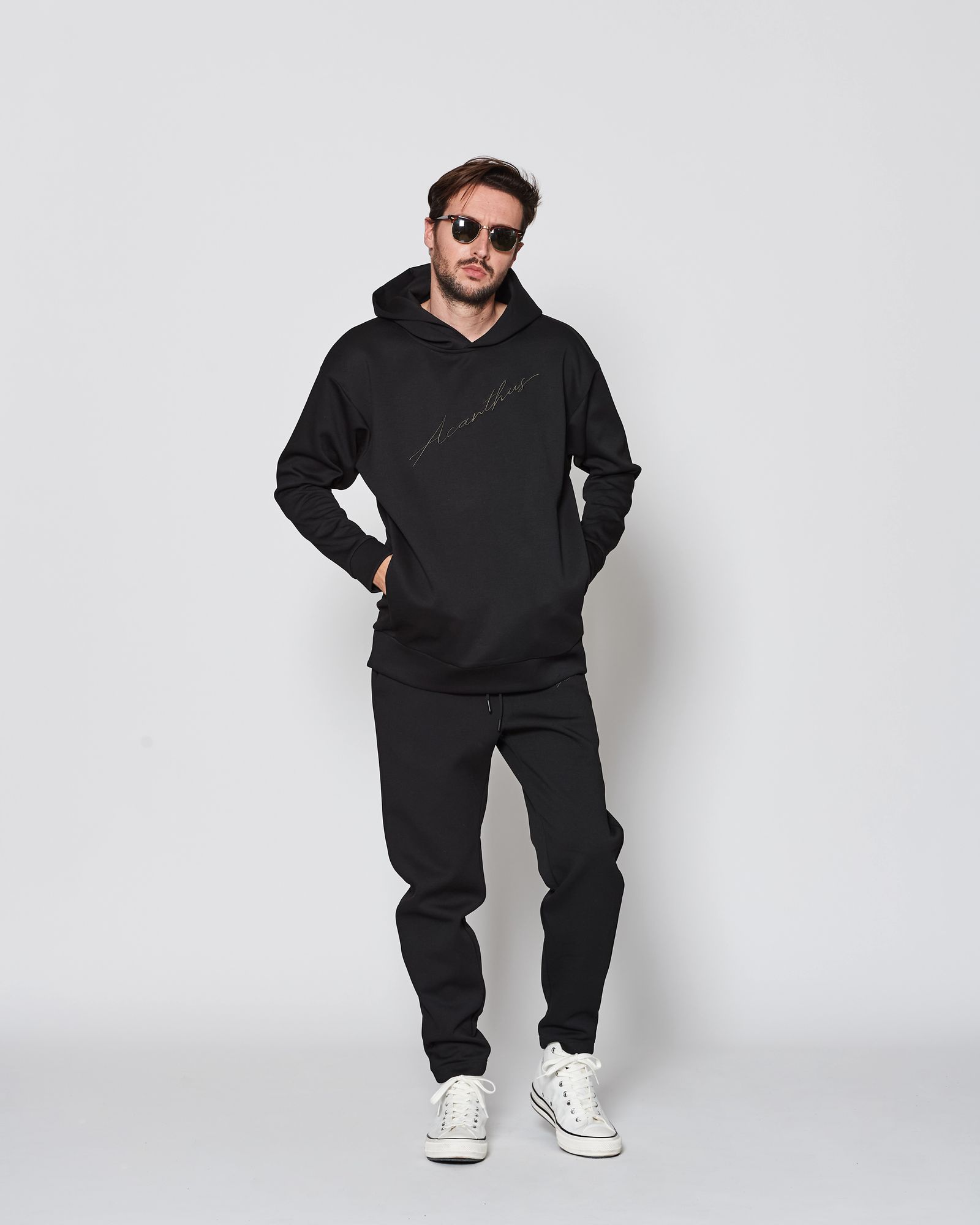 ACANTHUS / Double-knit Hooded Sweatshirt / パーカー / BLACK 【DW2501】