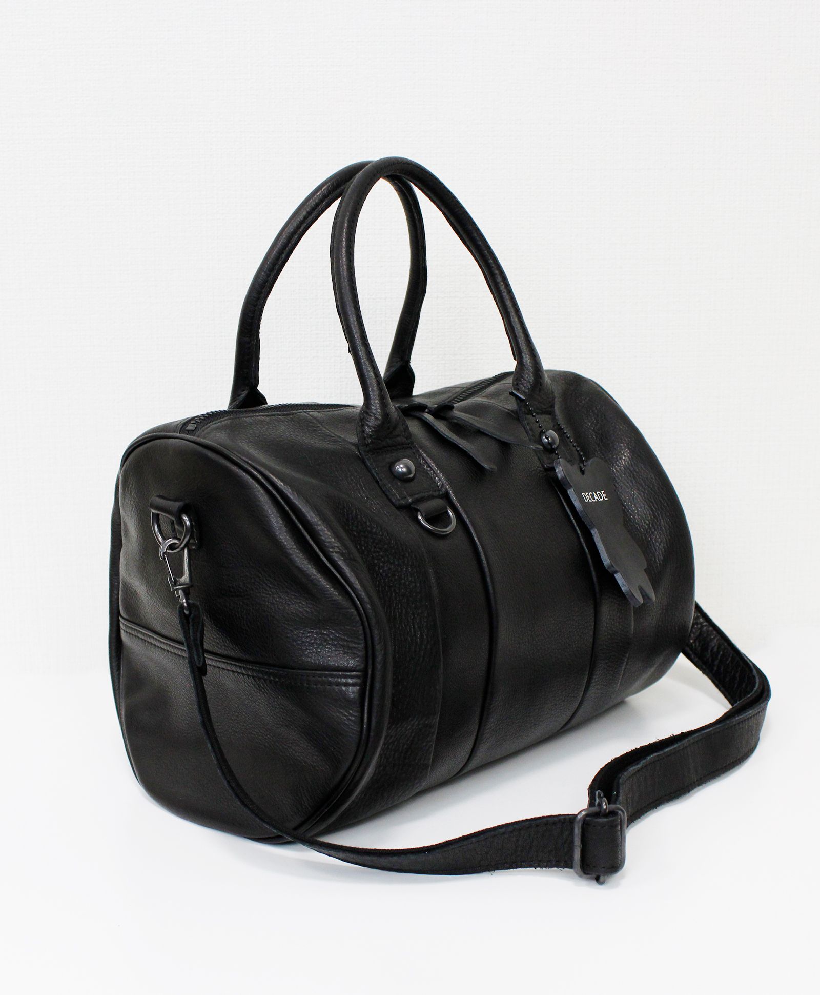 オイルドカウレザー・ミニボストンショルダーバッグ / Oiled Cow Leather Mini Sholder BOSTON BAG / B-BLACK [DCD-01516 B-BK]