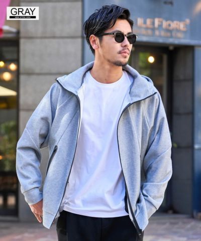 止水ジップパーカー / グレー【341027】