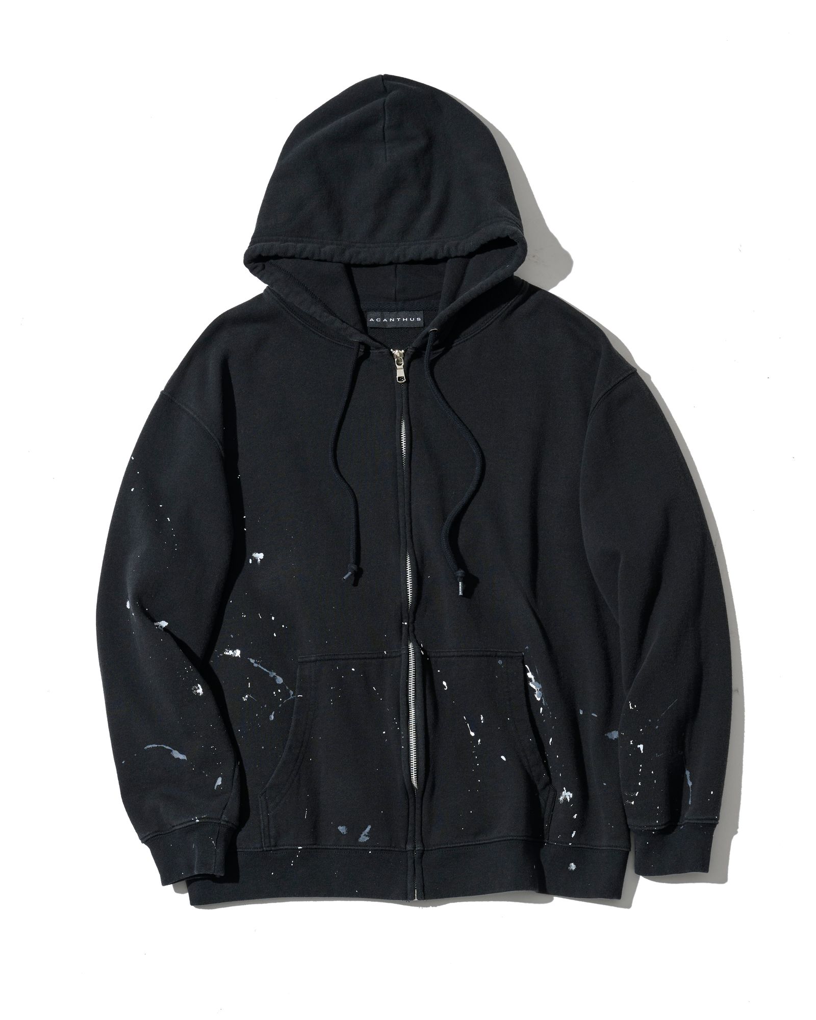 ☆先行予約☆ ヴィンテージ スプラッシュ ジップアップ パーカー  /  Vintage Wash Splash Zip-up Hooded Sweatshirt / BLACK 【HJ2701】