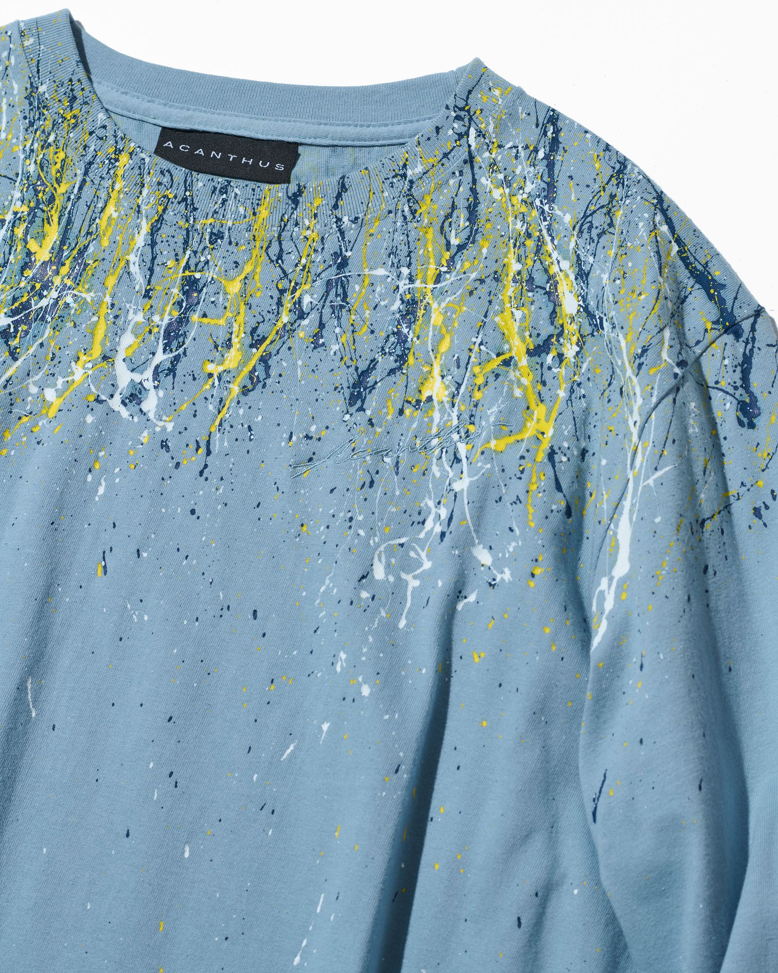 ACANTHUS / Splash paint L/S Tee / ロンT / SAX 【CT2509】
