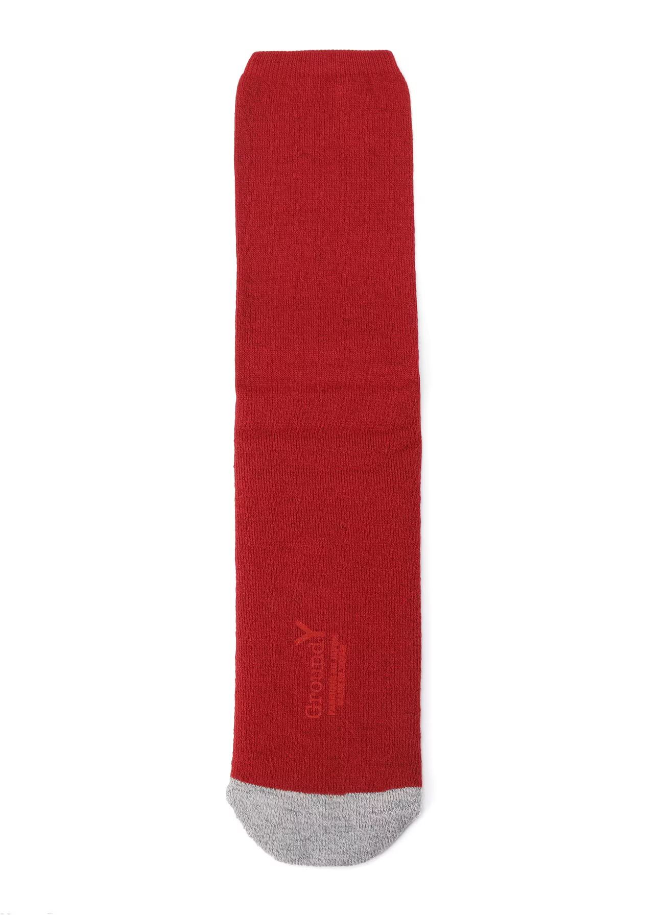 WOOL COTTON TWO TONE TUBE SOCKS / ツートンカラーチューブソックス / レッド [GL-M01-052-3-02]