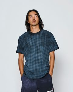 ☆先行予約☆muta MARINE × ACANTHUS  / グリッド柄プリントTシャツ /  Grid Print Tee / BLACK【MA2718】