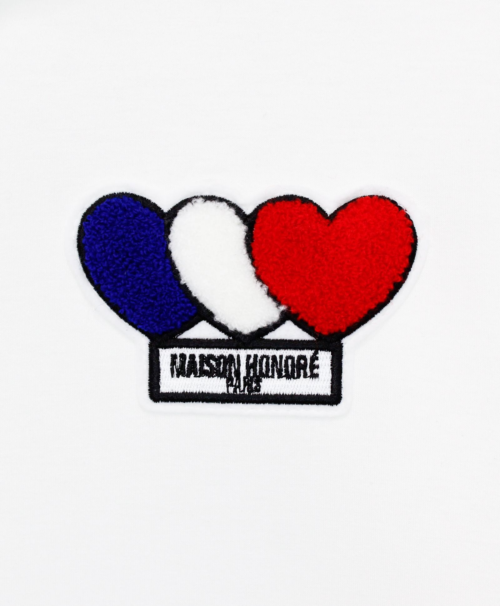 3ハートパッチダンボールジップパーカー / 3Heart Patch Cardboard Zip Hoodie / WHITE