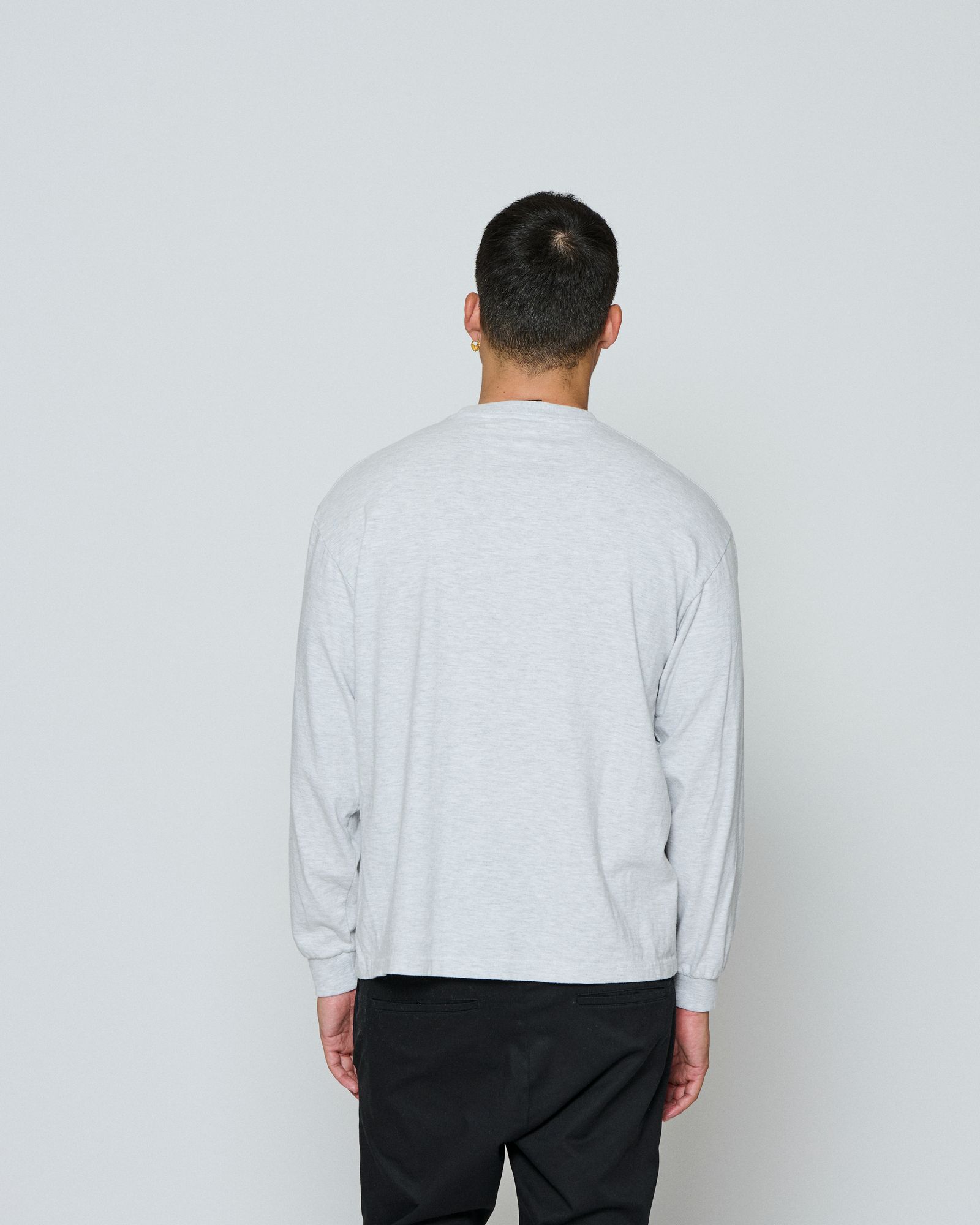 ☆先行予約☆ muta MARINE × ACANTHUS / カレッジロゴロンTee / Shadow College Logo L/S Tee / GREY 【MA2661】