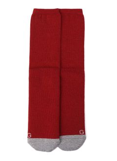 WOOL COTTON TWO TONE TUBE SOCKS / ツートンカラーチューブソックス / レッド [GL-M01-052-3-02]