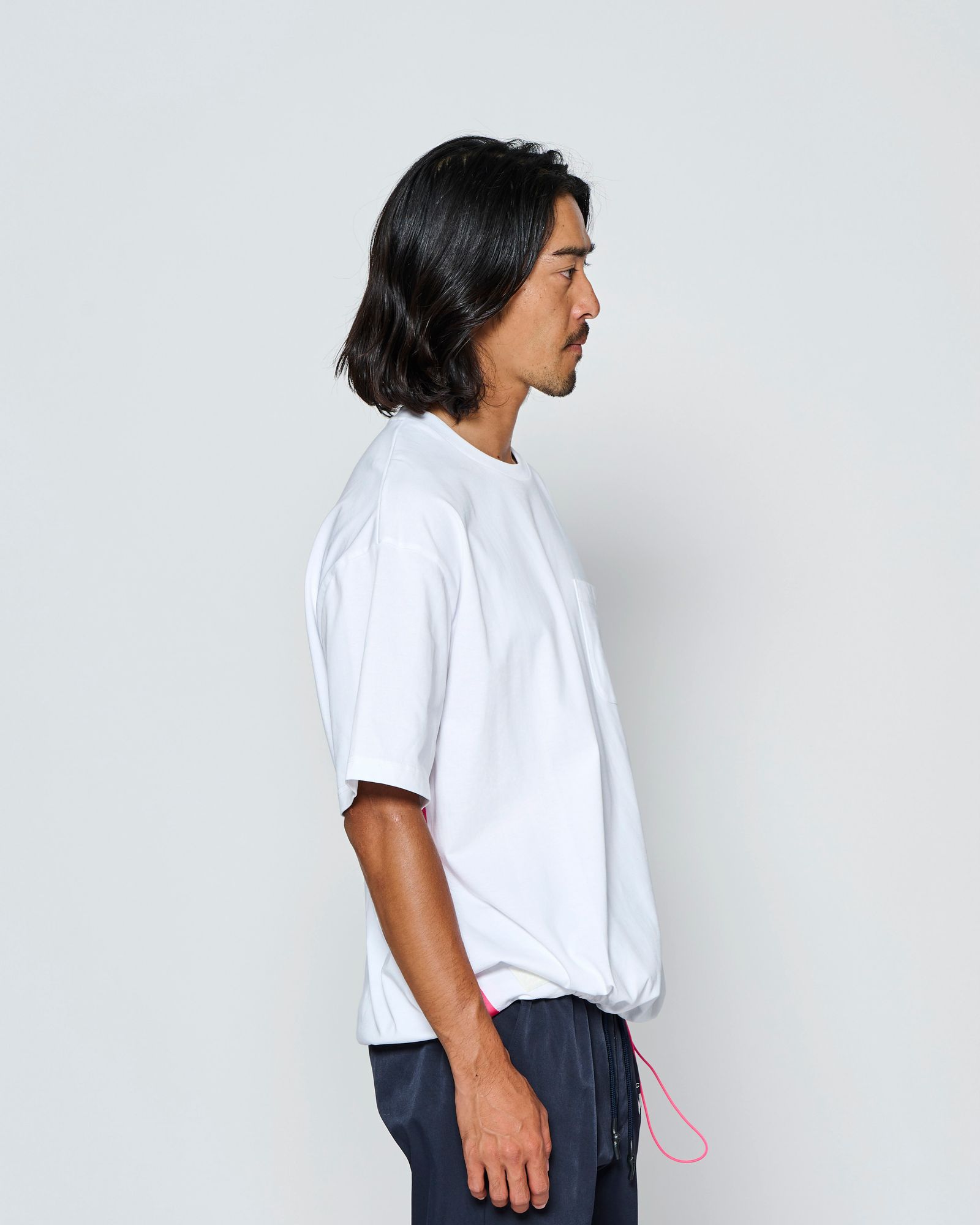 ☆先行予約☆muta MARINE × ACANTHUS  / ドローコード付きポケットTシャツ /  Drawstring Pocket Tee / WHITE【MA2724】