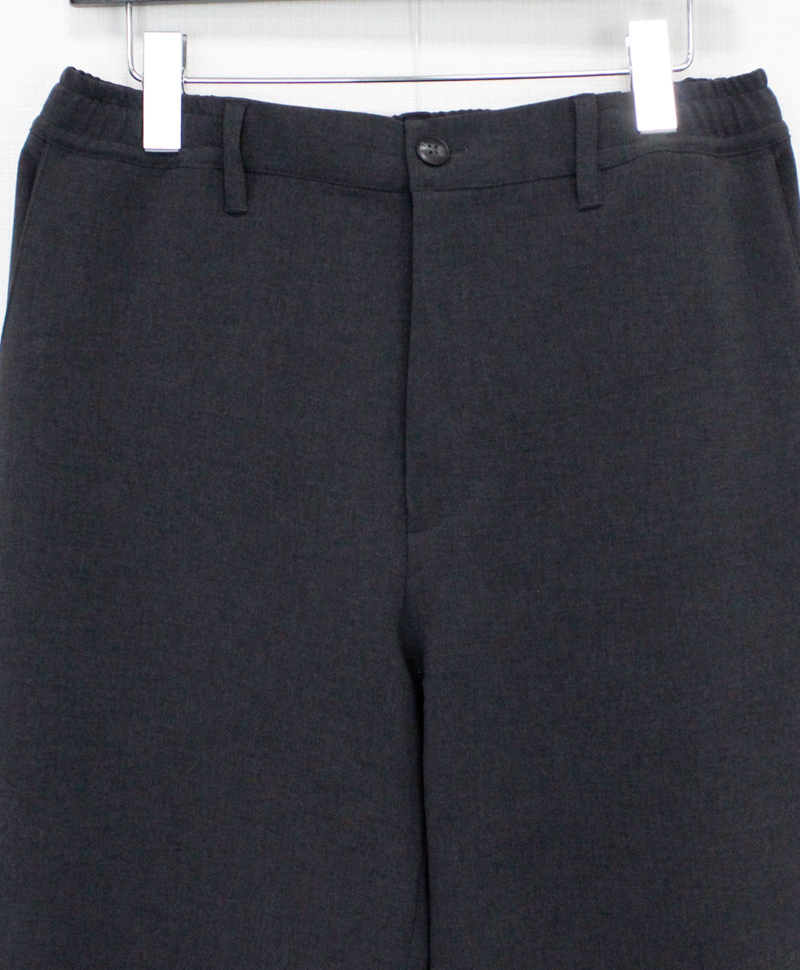 梳毛トップ調ダブルクロス リラックスワイドパンツ / チャコールグレー [66004]