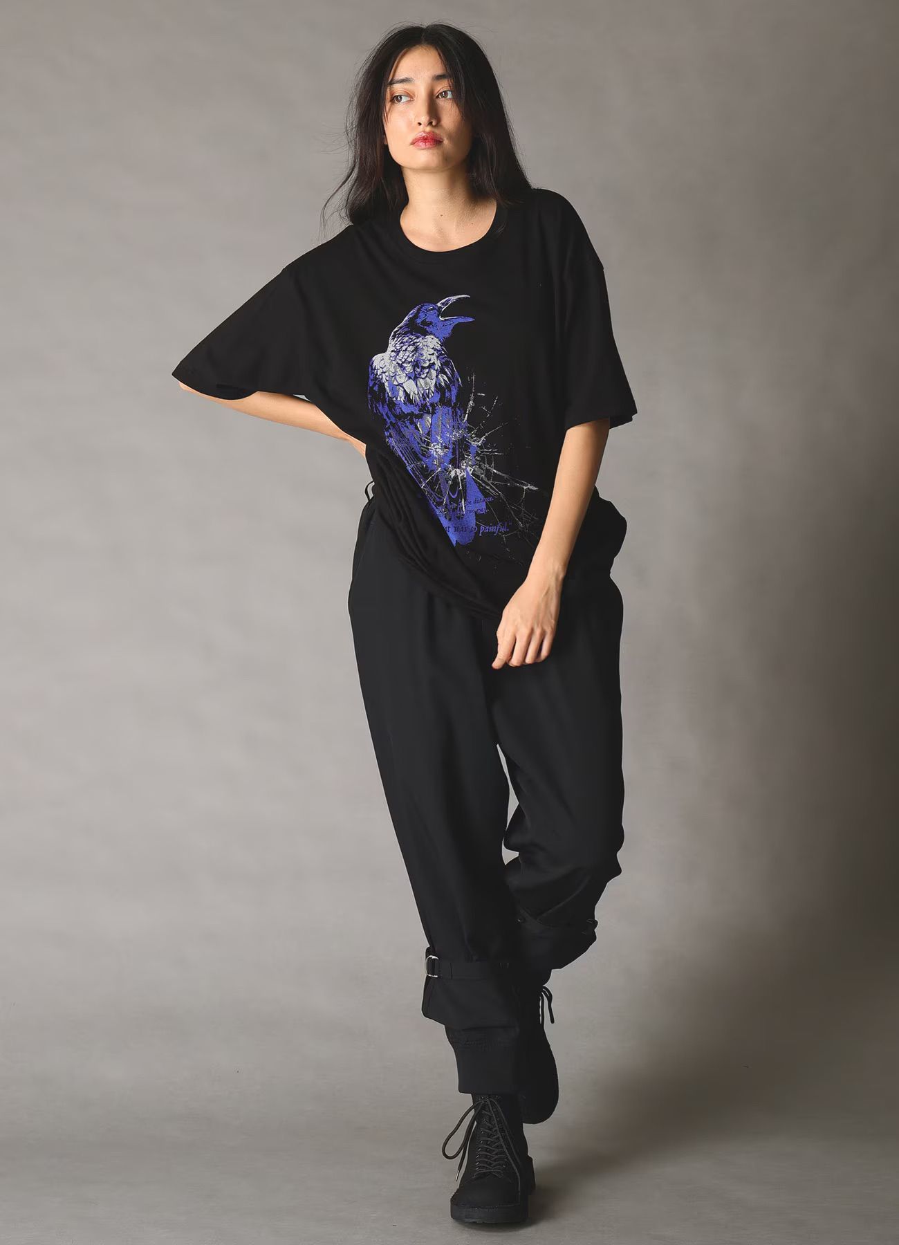 JERSEY CROW T-SHIRT / BLACK [GK-T76-070-2]