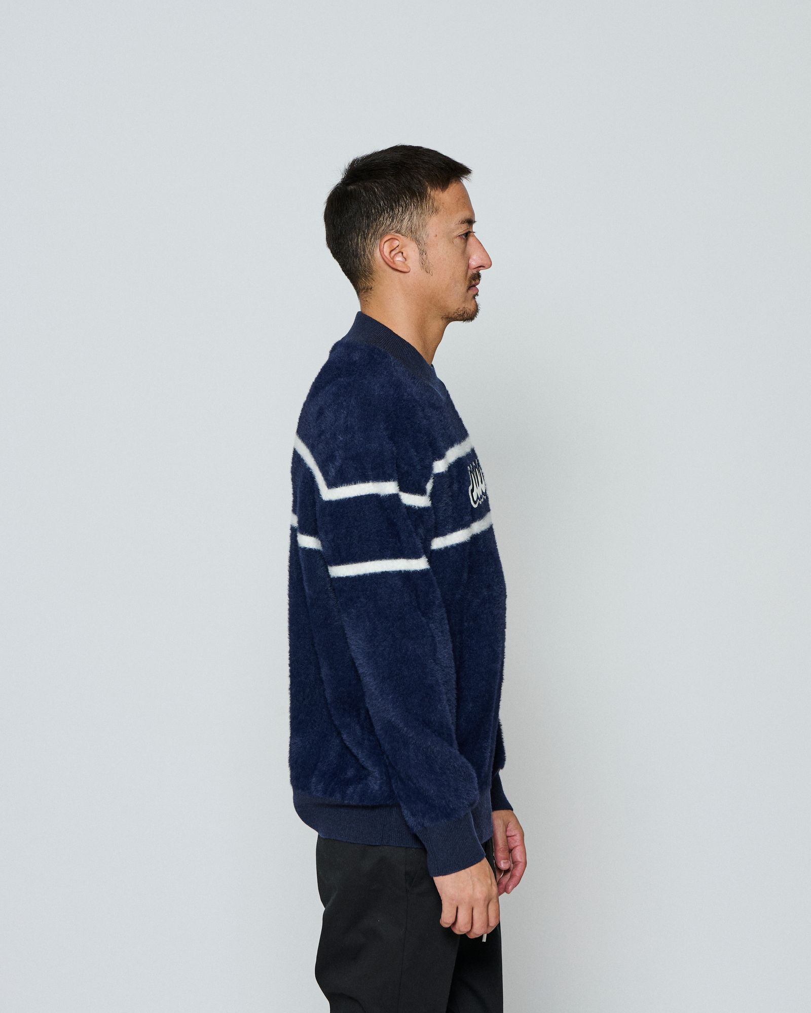 ☆先行予約☆ muta MARINE × ACANTHUS / ファーモックネックニット / Fur Mock Neck Knit / NAVY 【MA2669】