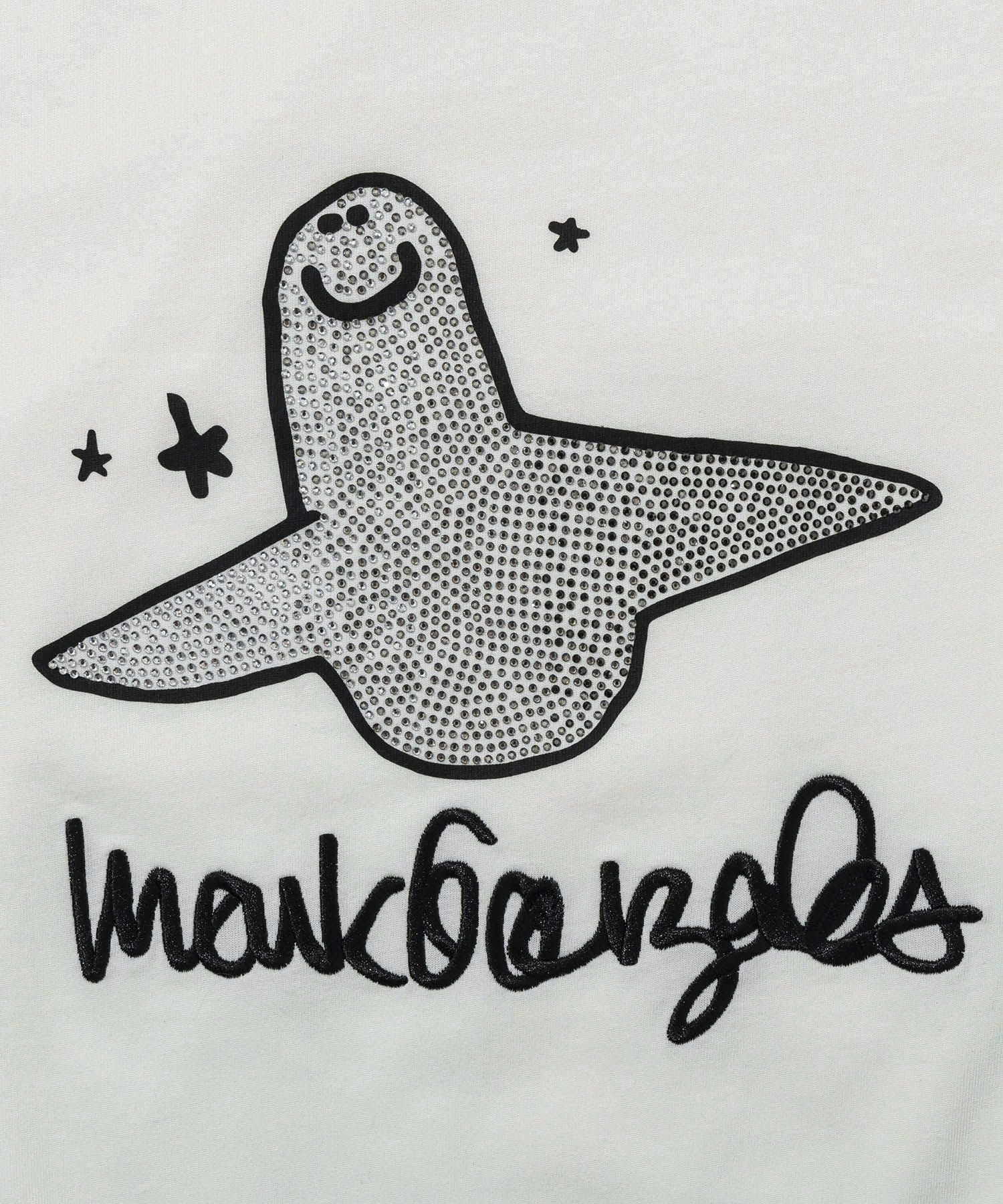 1PIU1UGUALE3 RELAX × Mark Gonzales / グラデーションラインストーン半袖Tシャツ / ホワイト【UST-26015】
