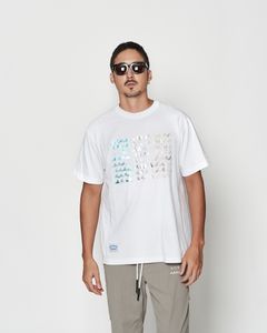 ☆先行予約☆muta MARINE × ACANTHUS  / フォイルプリントロゴTシャツ / Foil Print Wave Logo Tee / WHITE 【MA2621】