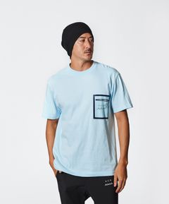 ACANTHUS × muta MARINE / muta Mesh Trimming Pocket Tee /トリミングポケットTシャツ / SAX 【MA2517】