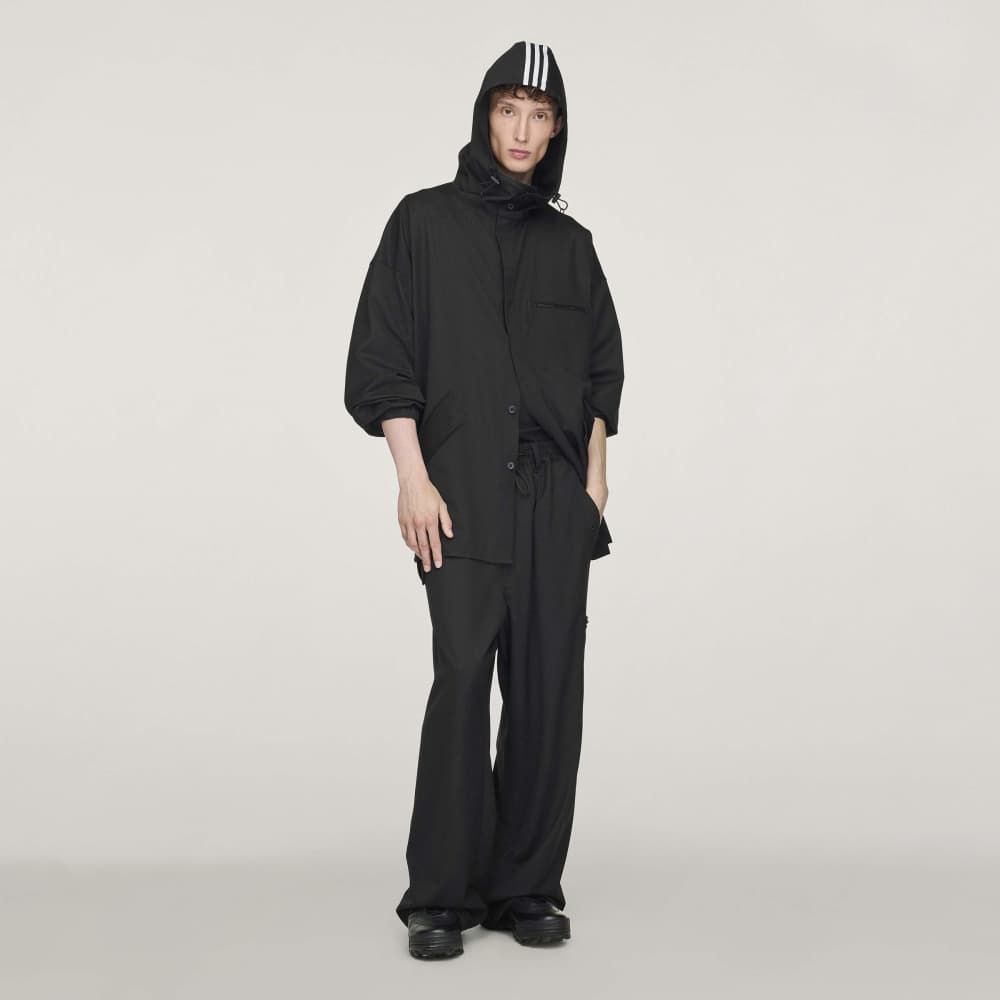 リファインド ウール フーデッド トップ / Y-3 REFINED WOOL HOODED TOP 3-STRIPES / BLACK [JX7276-APPA25]