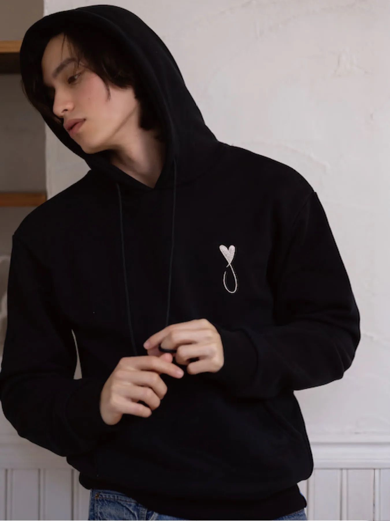 プルオーバーパーカー / Tiphanie Hoodie / Black x Silver