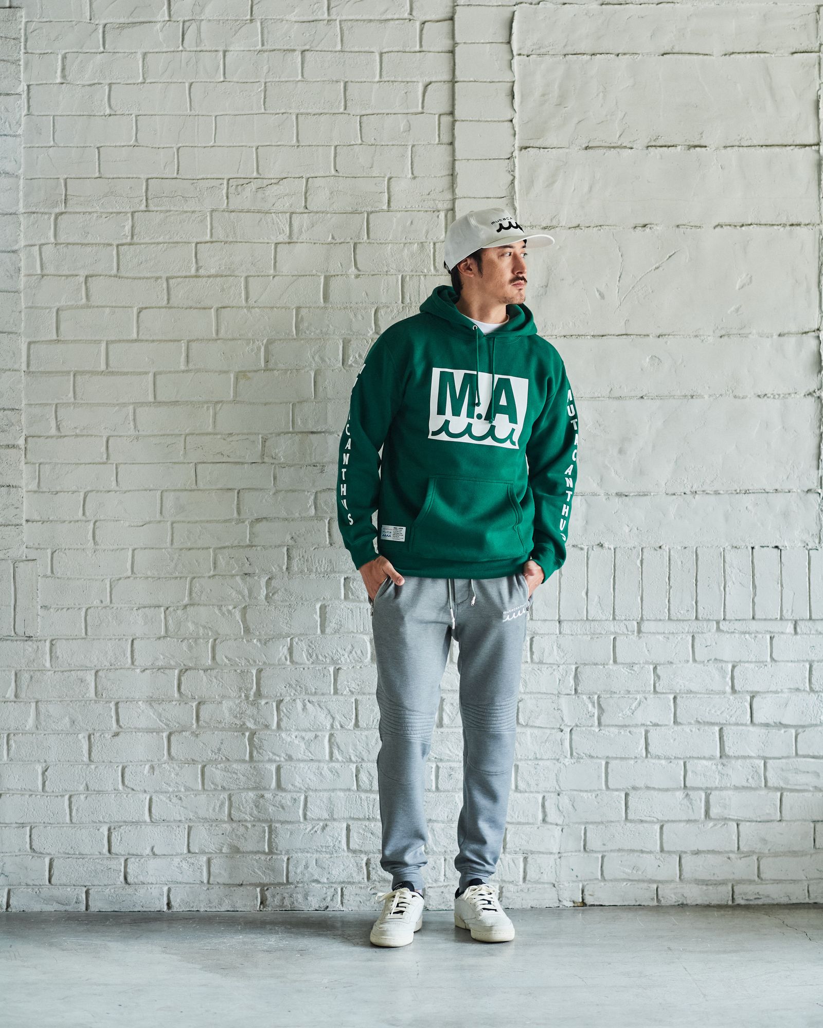 ACANTHUS × muta MARINE / muta MA Logo Hooded Sweatshirts / パーカー / GREEN 【MA2537】