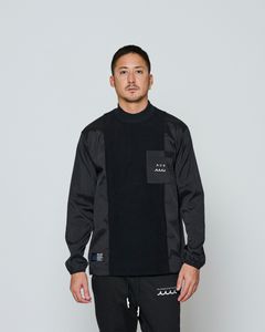☆先行予約☆ muta MARINE × ACANTHUS / モックネックロングスリーブトップ / Split Mockneck L/S Top / BLACK 【MA2658】
