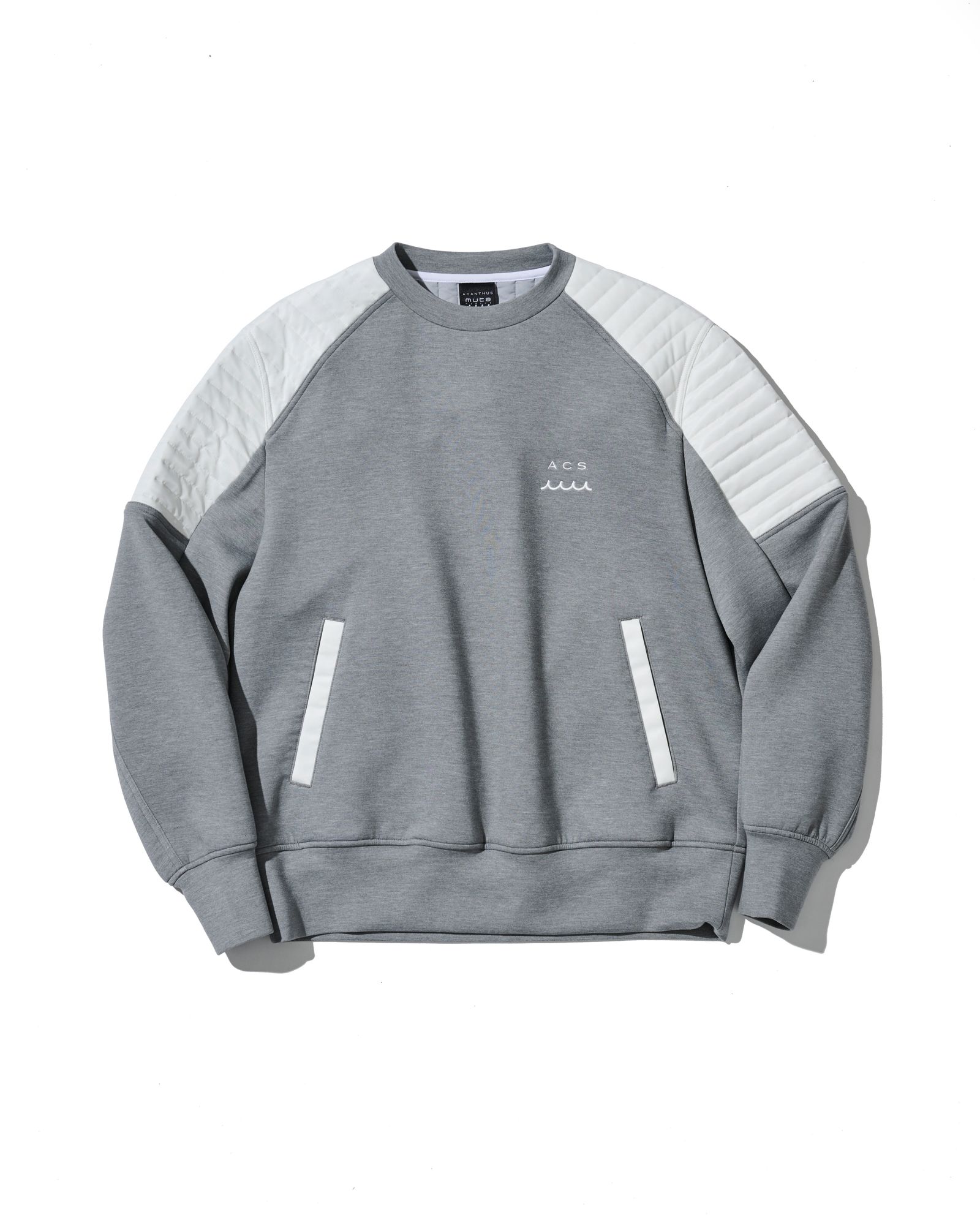 ☆先行予約☆ muta MARINE × ACANTHUS / バイカークルーネック / Double-knit Biker Crew Neck / GREY 【MA2666】