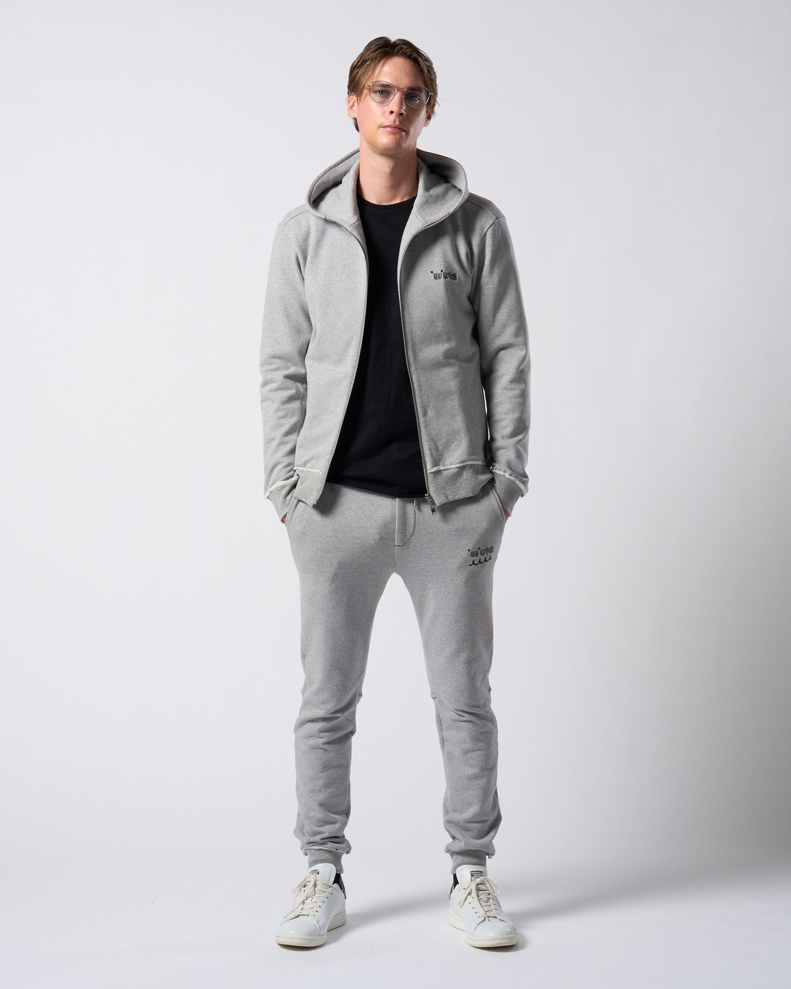 ☆先行予約☆ muta × wjk  / 高密度ストレッチ裏毛リブスウェットパンツ / super urake rib sweat pants / T.GRAY[503 mw07j]