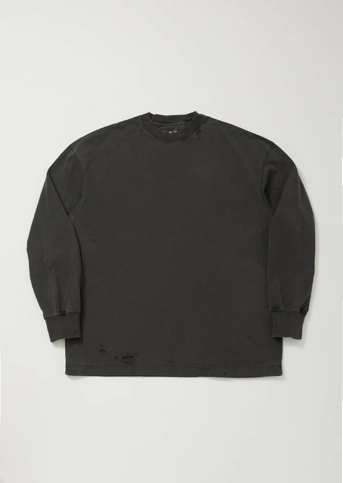 KREVA×GHOST ALMOSTBLACK / DAMEGE DYEING LONG SLEEVE T GOMA / BLACK [KRVGAB-C-3-2]