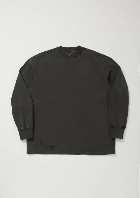 KREVA×GHOST ALMOSTBLACK / DAMEGE DYEING LONG SLEEVE T GOMA / BLACK [KRVGAB-C-3-2]