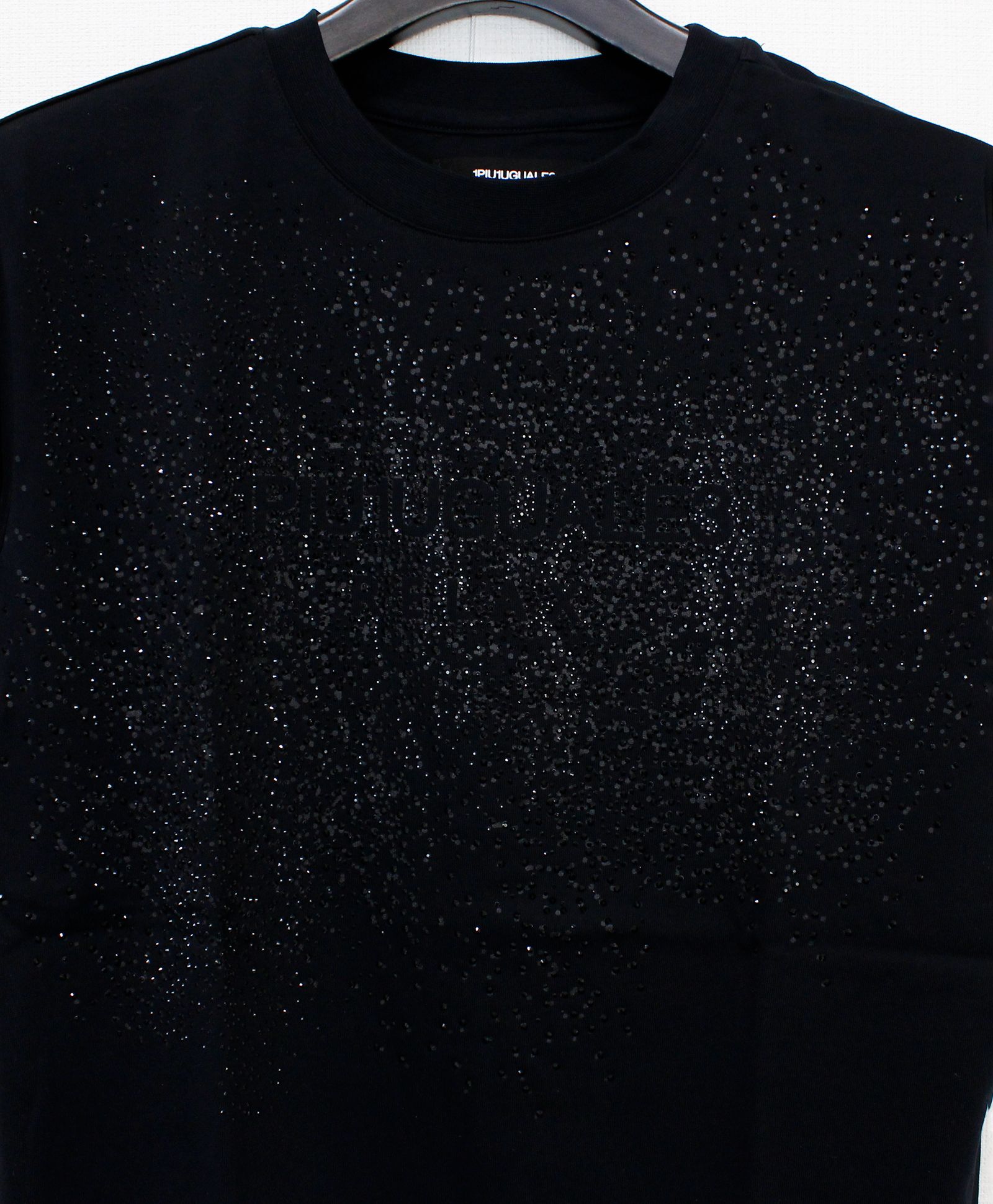 スプラッシュラインストーン半袖Tシャツ / ブラック【UST-25125】