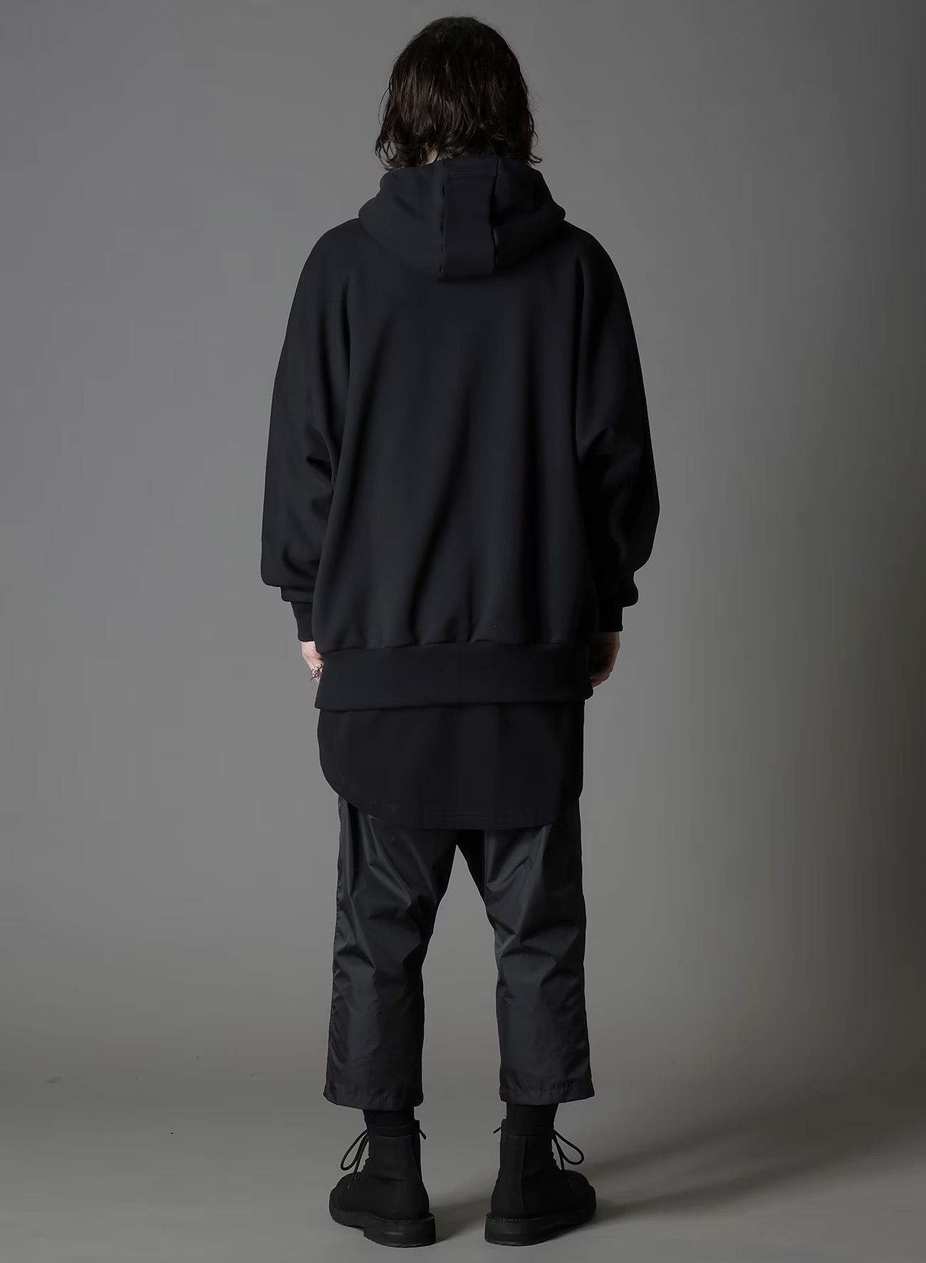 ULTIMA HEAVY FLEECE INVERTED V HOODIE SLIM / BLACK [GJ-T19-032-2]