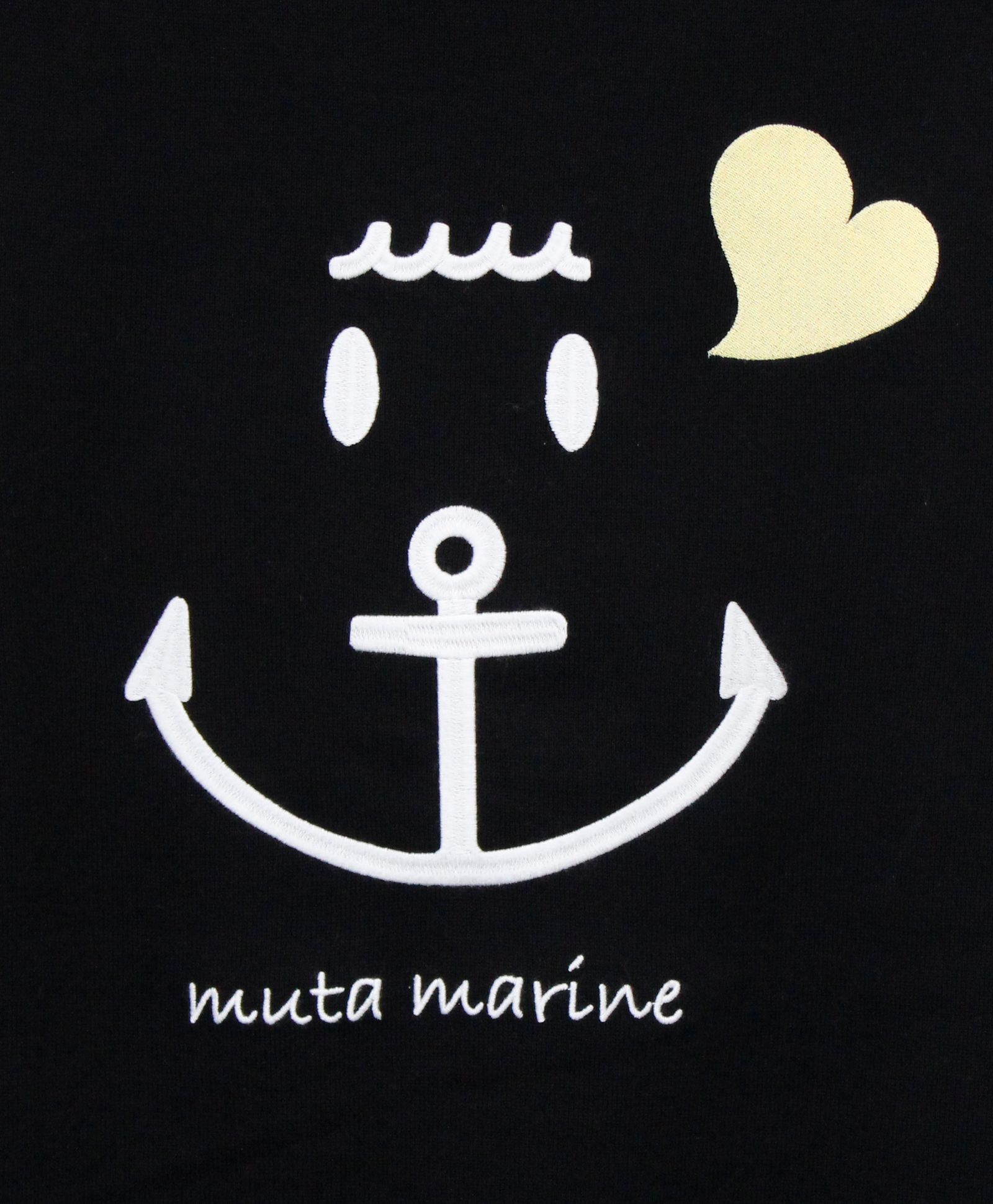 バイカラー クルーネックセーター / アンカースマイルコットンニット / ブラック [MMTK-446446]