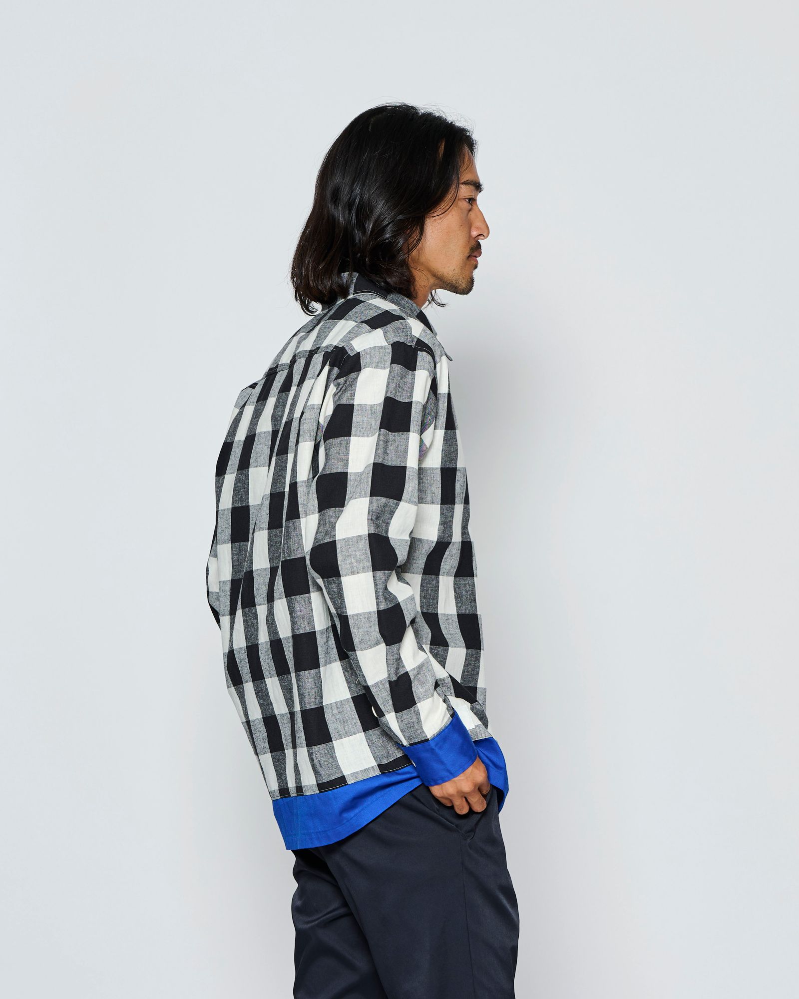 ☆先行予約☆muta MARINE × ACANTHUS  / 配色切替シャツ /  Color Switching Shirt / BLUE【MA2708】