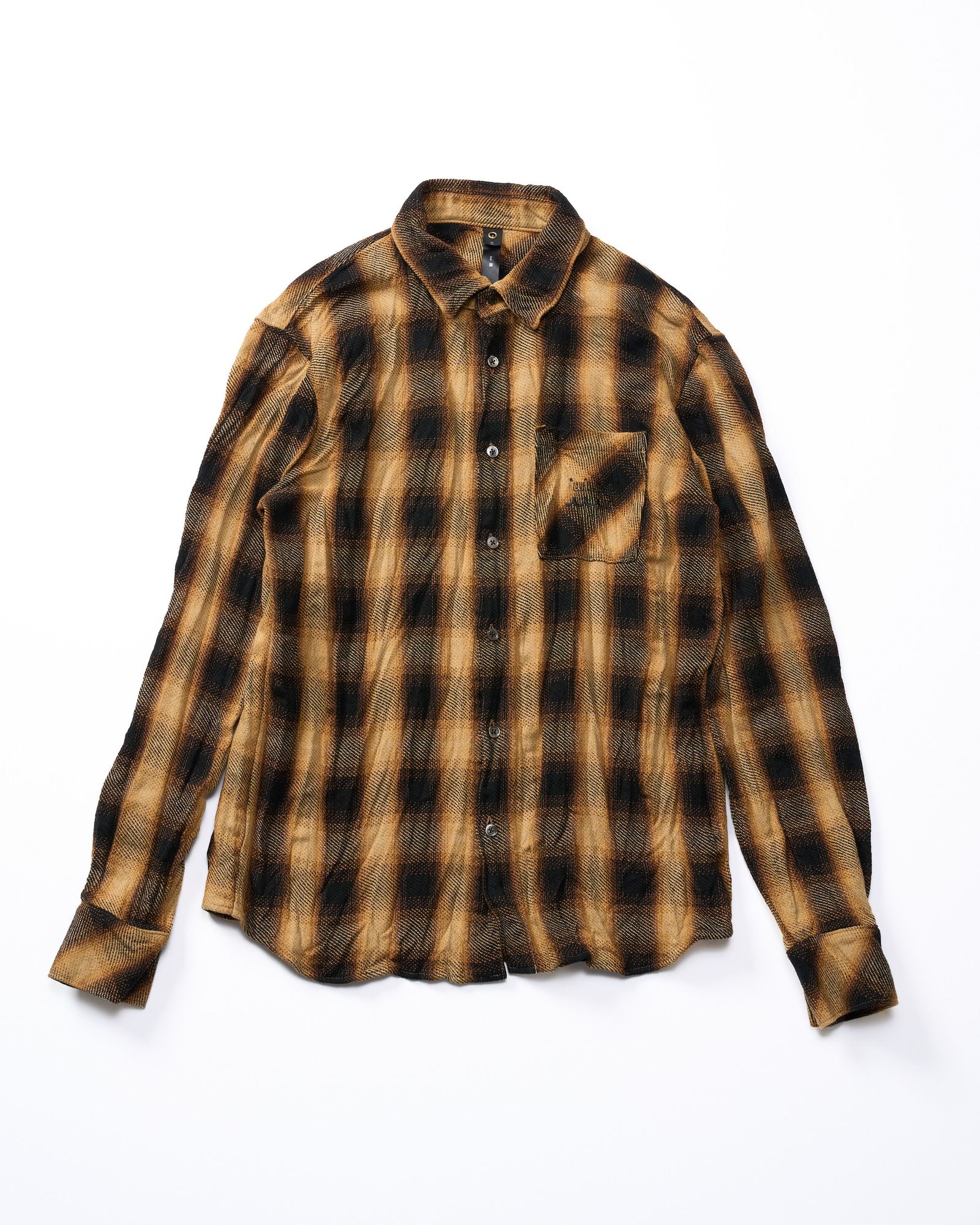 ☆先行予約☆ muta × wjk  / シワ加工チェックシャツ / twist wrinkle check shirt / YELLOW CHECK [401 mw10j]