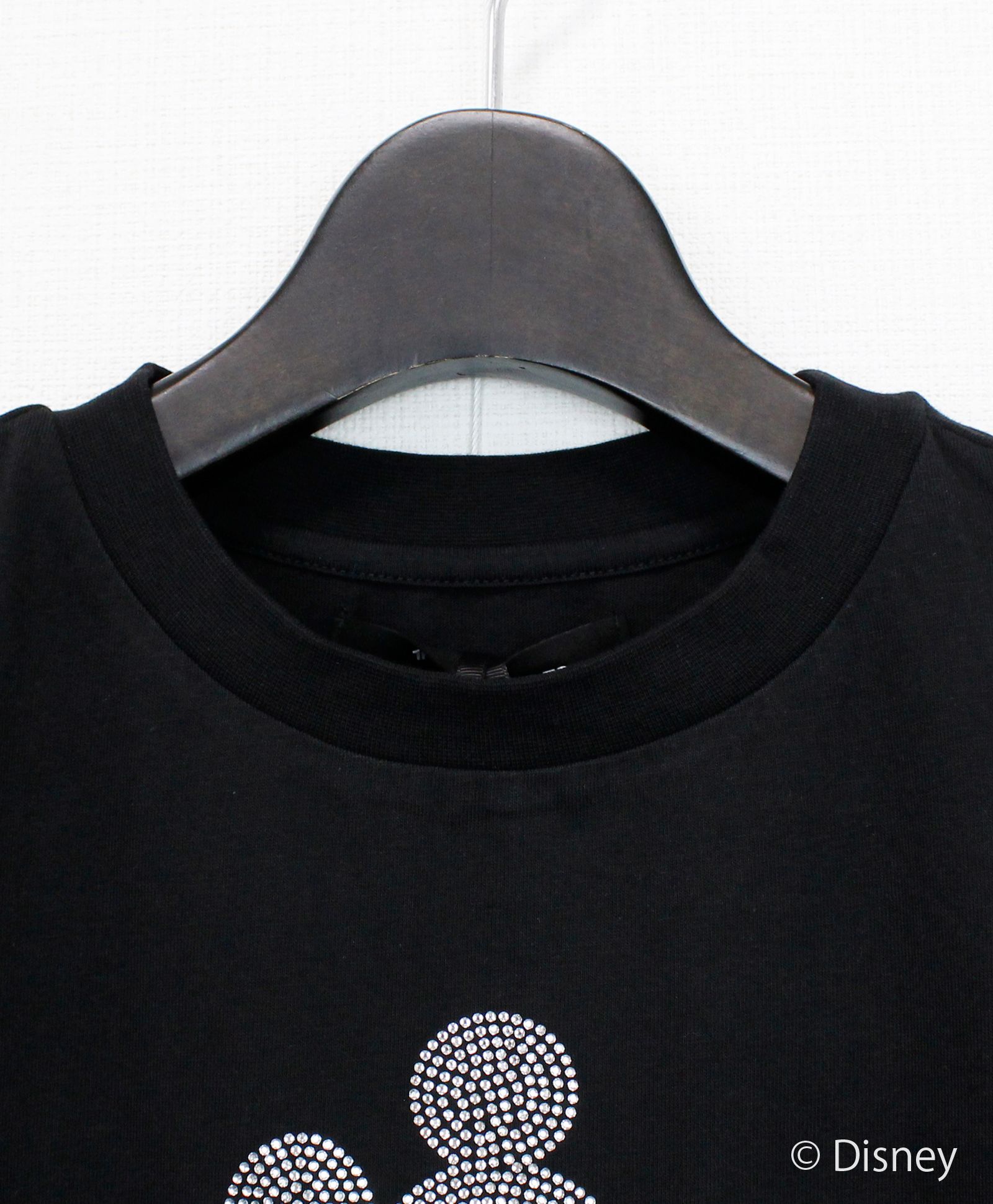 【ミッキーマウス】【ミッキーマウス】グラデーションラインストーン半袖Tシャツツ / ブラック【UST-25136】