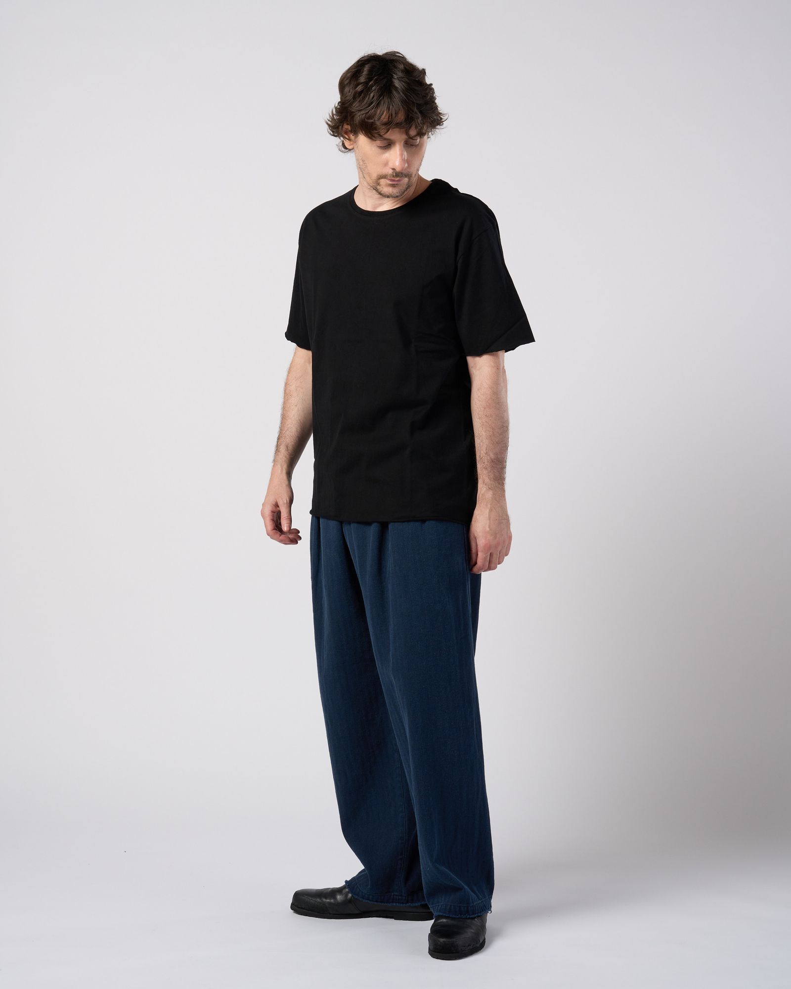 ☆先行予約☆ wjk  / カットオフクルーネック半袖Tシャツ / cut-off crew-neck S/S / deep black【7001 js01k】