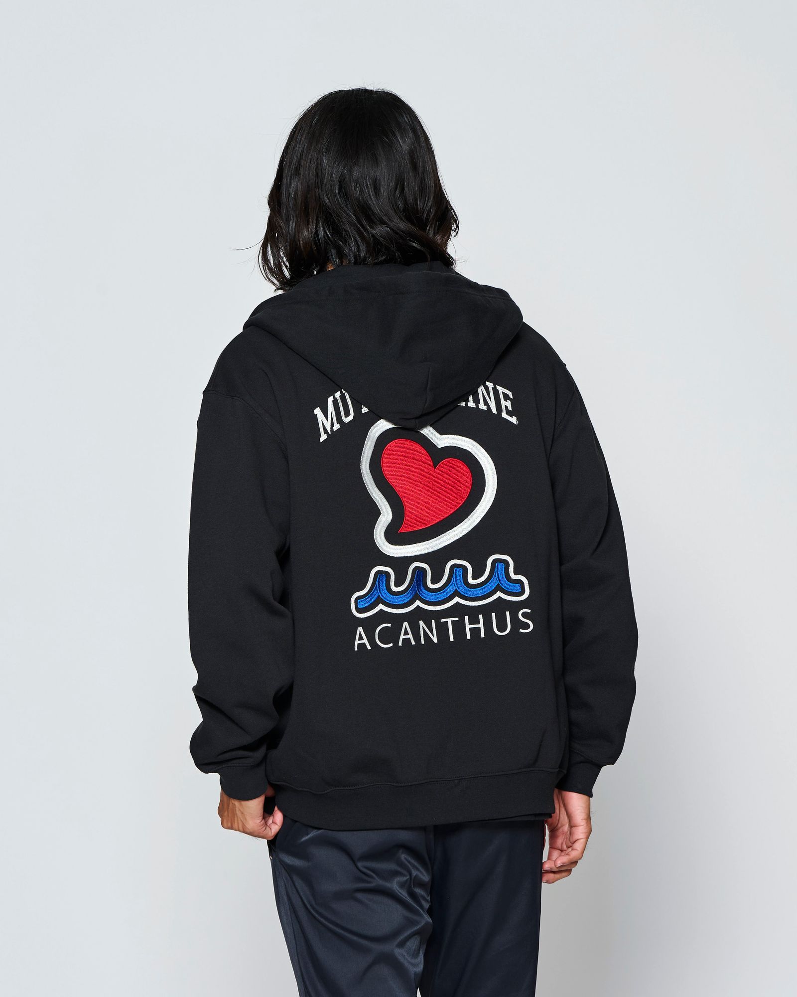 ☆先行予約☆muta MARINE × ACANTHUS  / スーベニアジップアップスウェットフーディー / ジップパーカー /  Souvenir Zip-up Hooded Sweatshirt / BLACK【MA2712】
