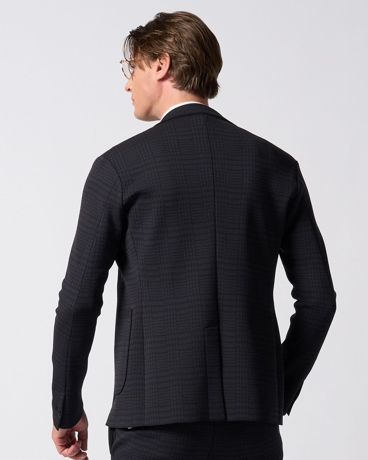 ☆先行予約☆ muta × wjk  / ニットジャケット / function knit jacket (jacquard check) / BLACK CHECK [207 mw08j]