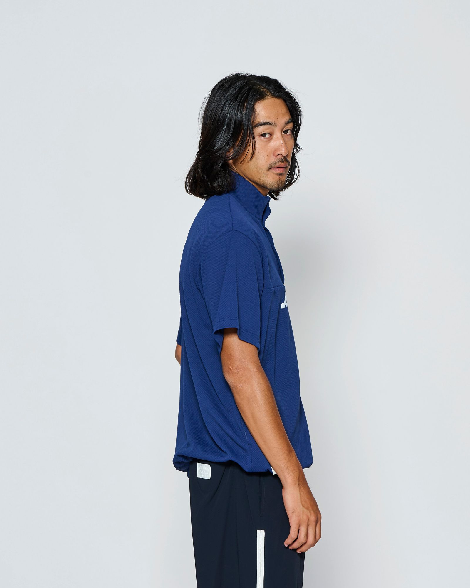 ☆先行予約☆muta MARINE × ACANTHUS  / スタンドカラーS/Sトップ /  Stand Collor S/S Top / NAVY【MA2709】